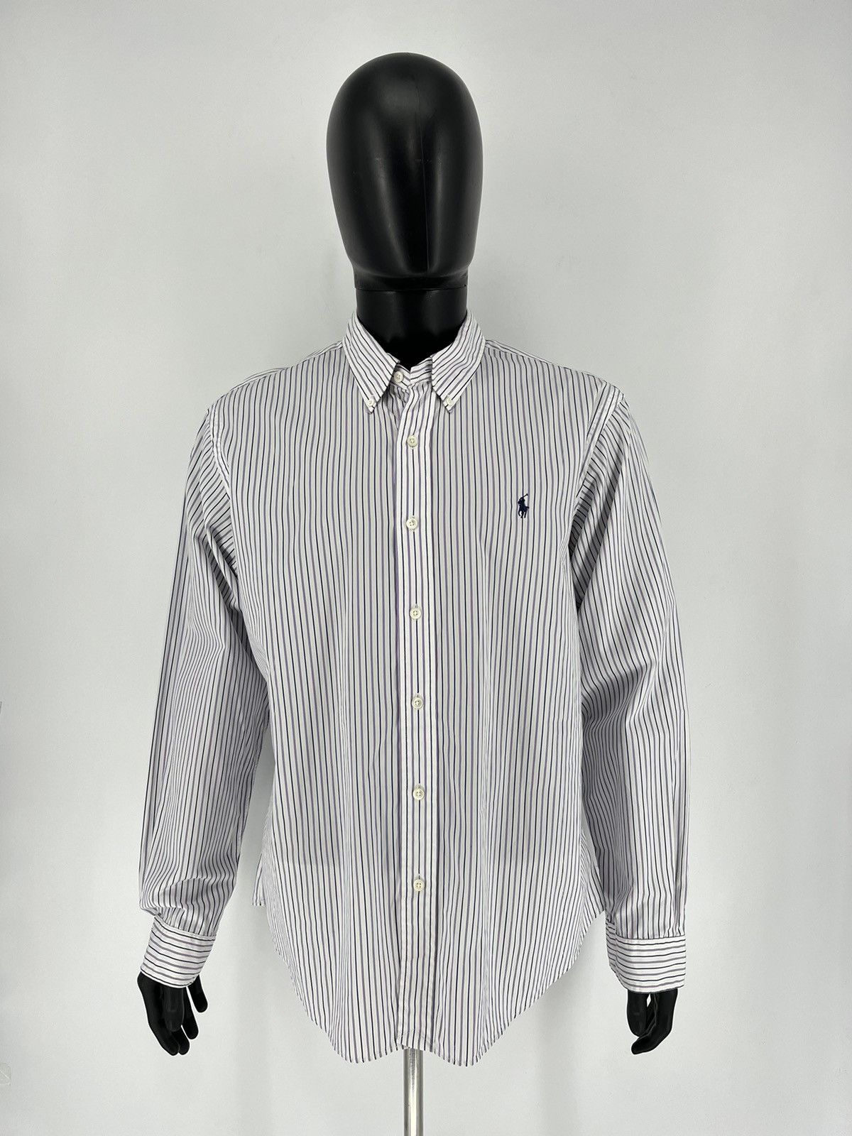 Polo Ralph Lauren × Ralph Lauren Vintage striped shirt polo Ralph Lauren size XL rare Size US XL / EU 56 / 4 - 2 Thumbnail