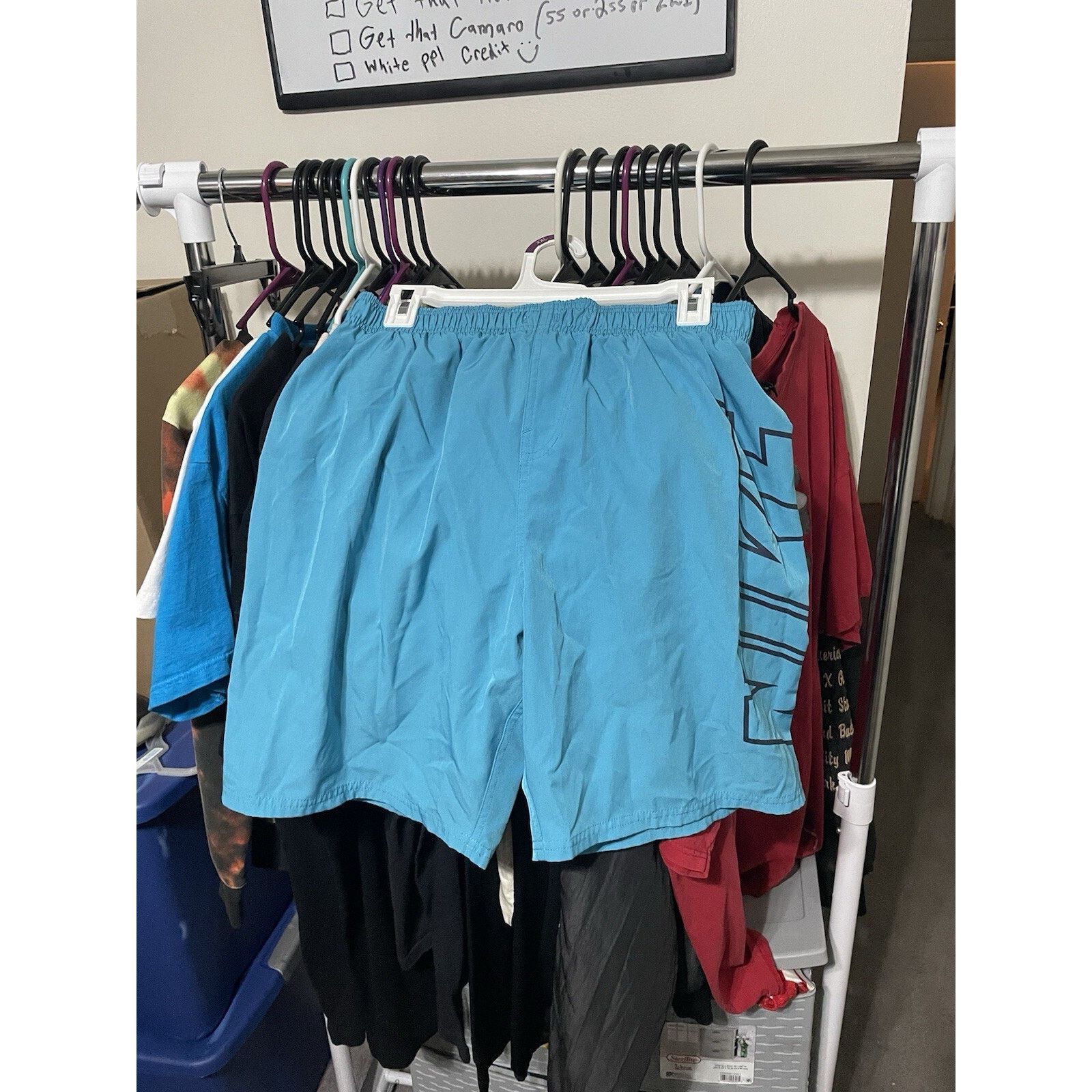 Nike Size Large- Nike swim trunks men light blue Size US 39 - 1 Thumbnail