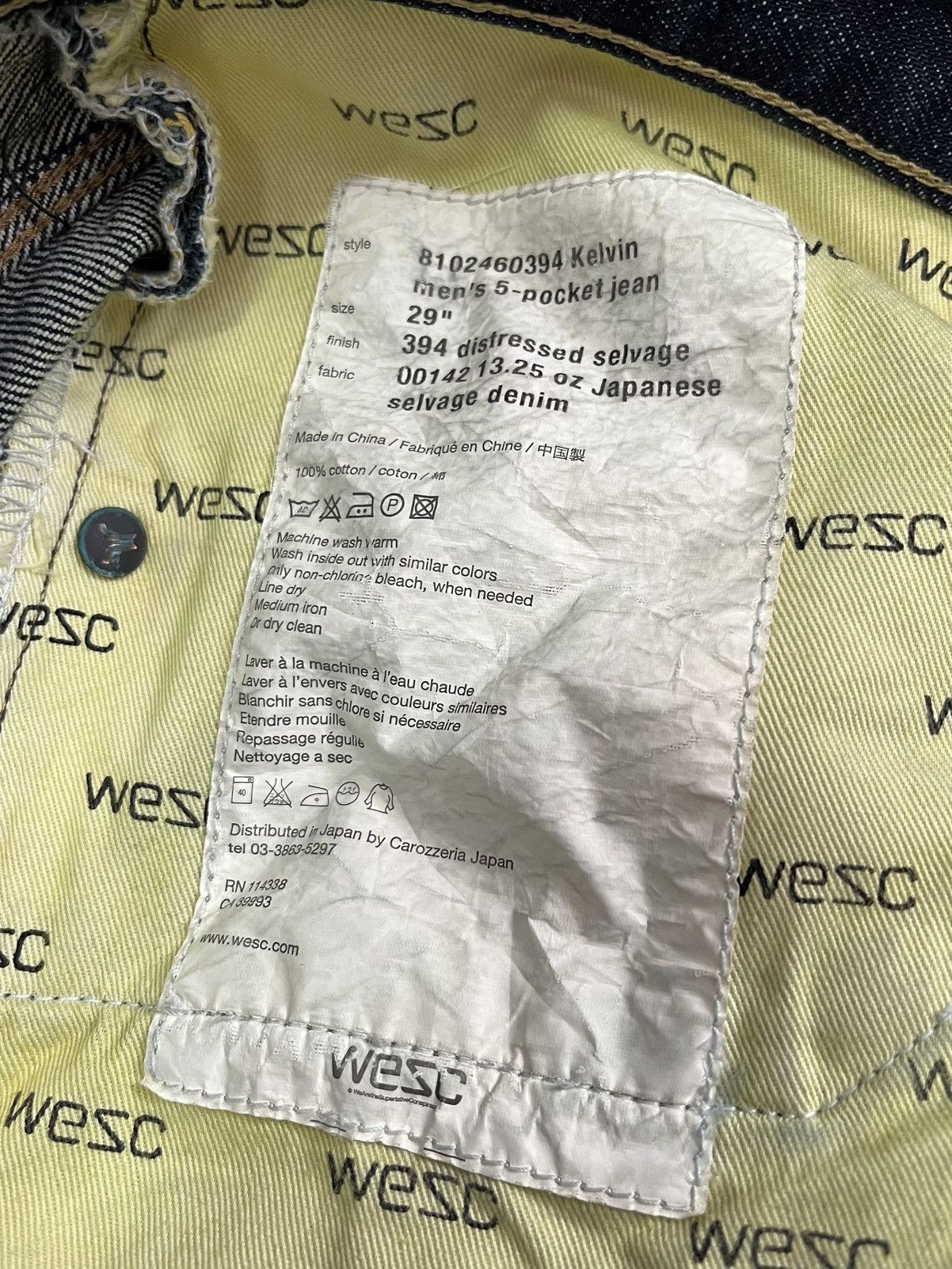 Japanese Brand 🇯🇵WESC Japanese slim selvadge denim jeans pants Size US 29 - 9 Thumbnail