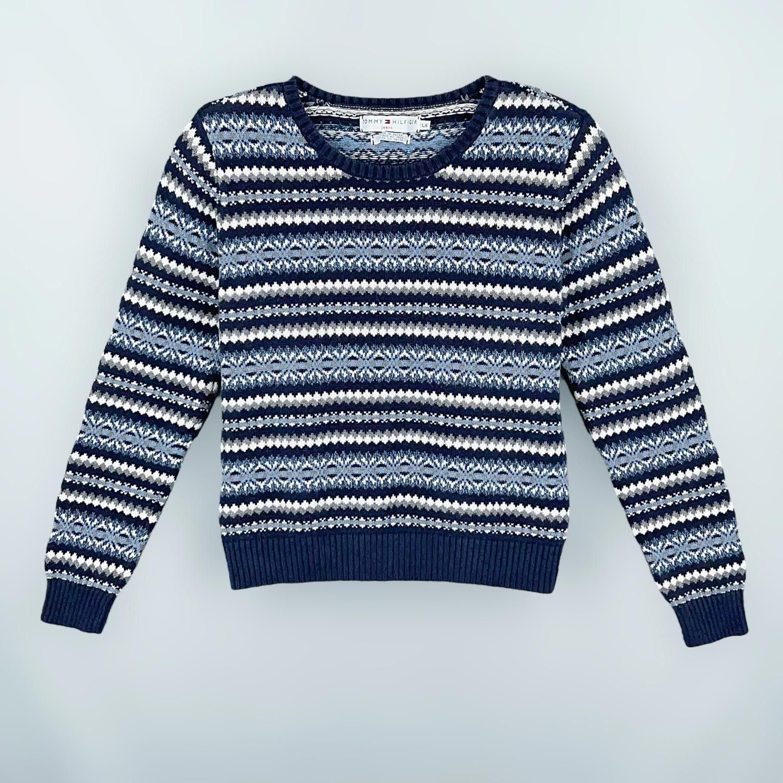 Tommy Hilfiger 90s Tommy Hilfiger Nordic Knit Pullover Sweater L Size L / US 10 / IT 46 - 1 Thumbnail
