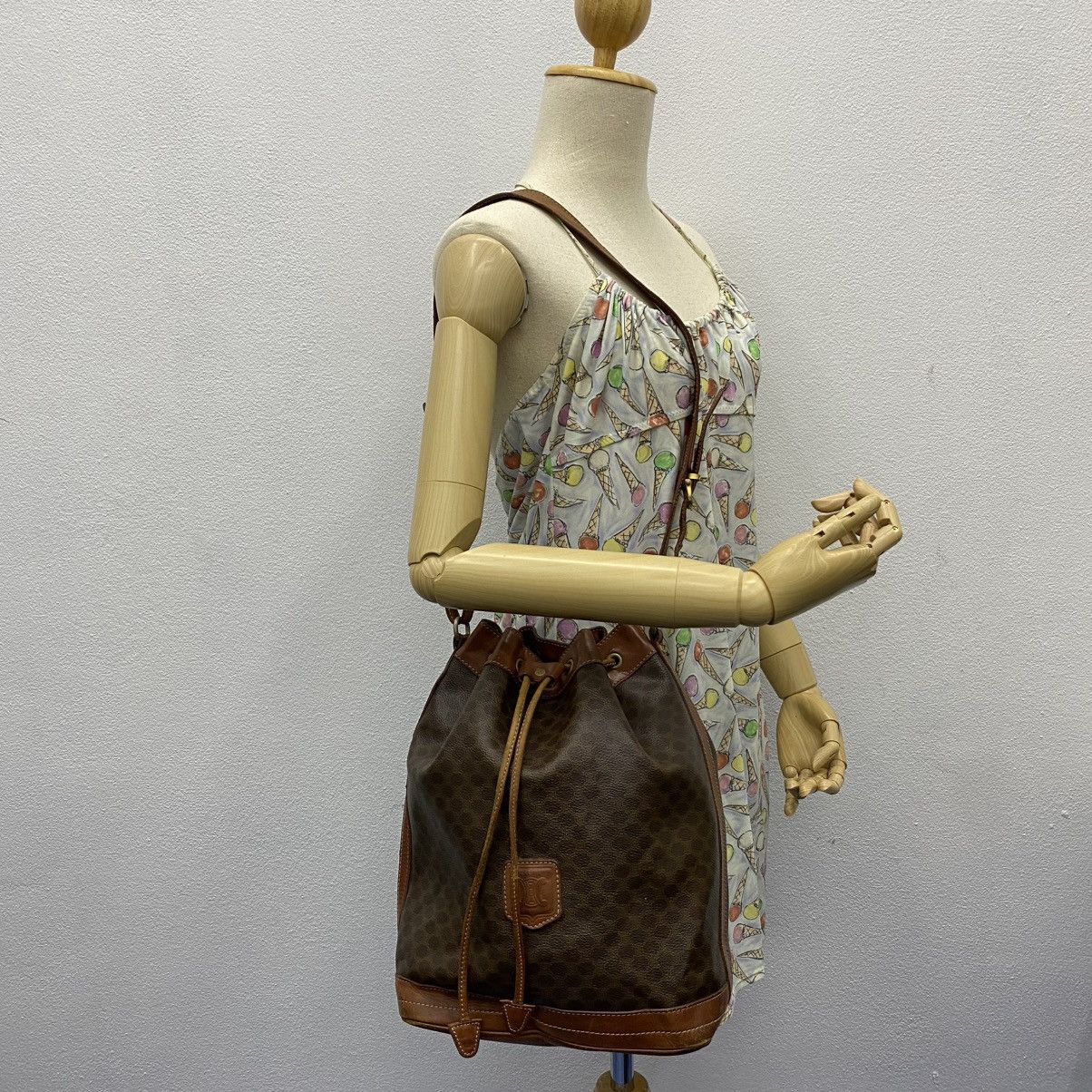 Celine ‼️LASTDROP‼️ CELINE MACADAM BUCKET DRAWSTRING SHOULDER BAG Size ONE SIZE - 14 Thumbnail