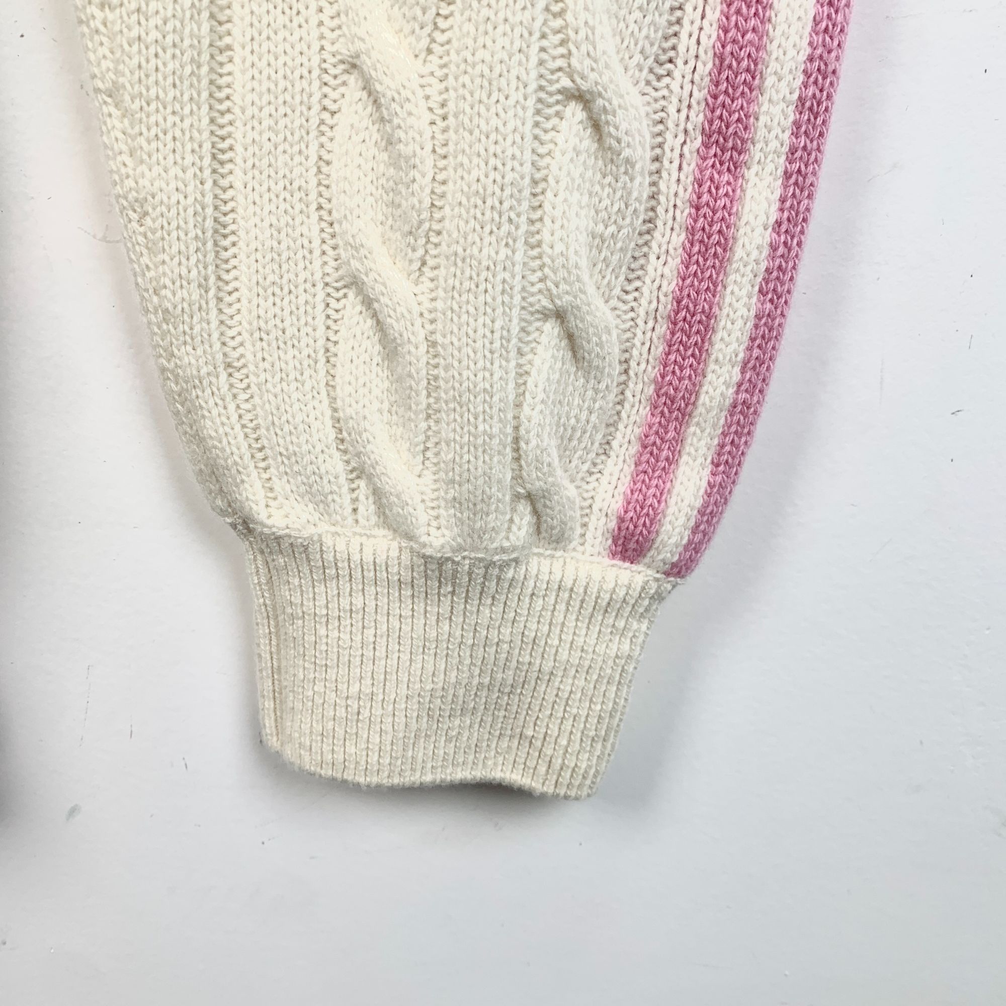 Miu Miu Miu Miu Off-White Cable Knit Track Pants With Pink Stripes S Size 25" / US 0 / IT 36 - 5 Thumbnail