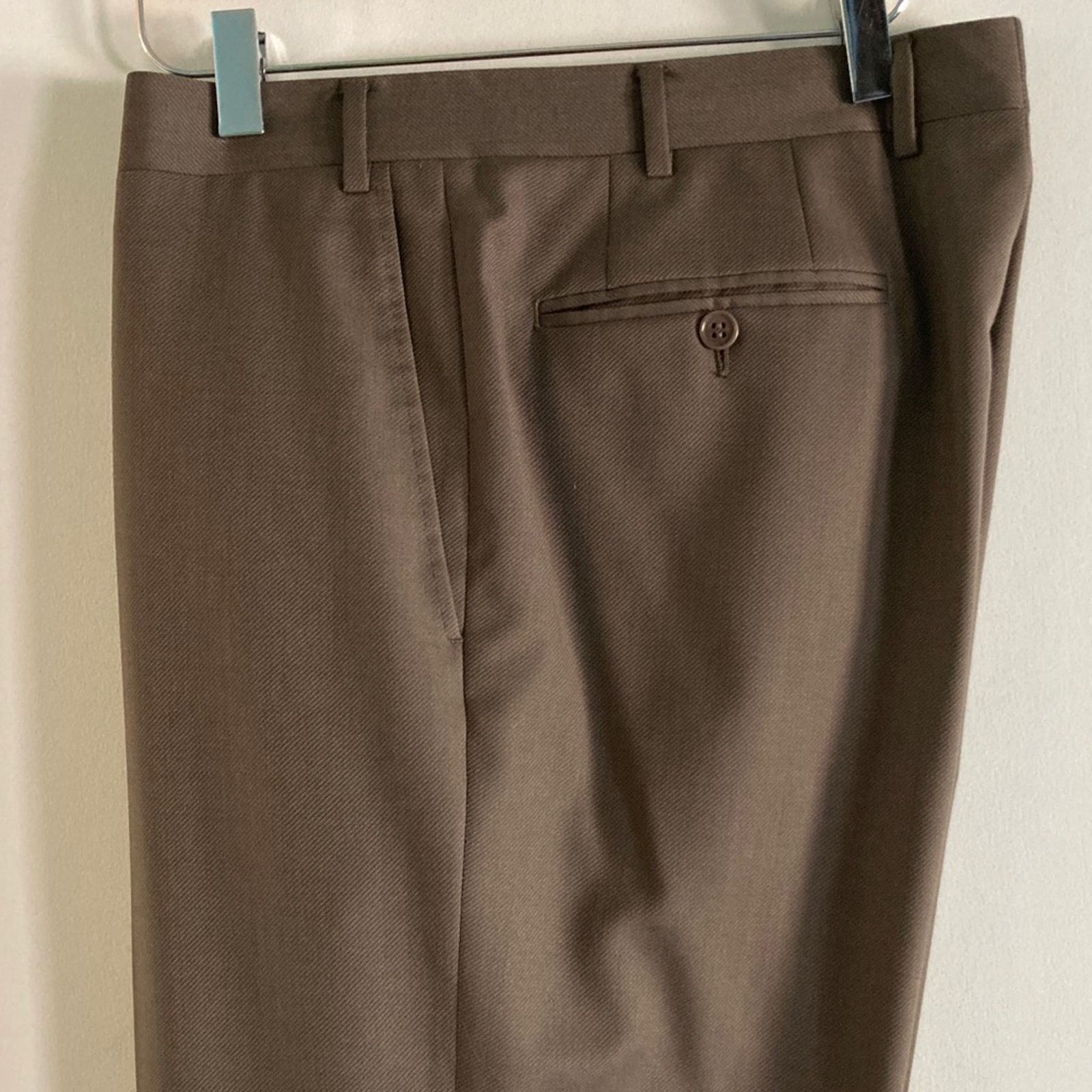 Canali Canali Mens Size 36 X 32 Brown 100% Wool Trousers Dress Pant Size 36R - 3 Thumbnail