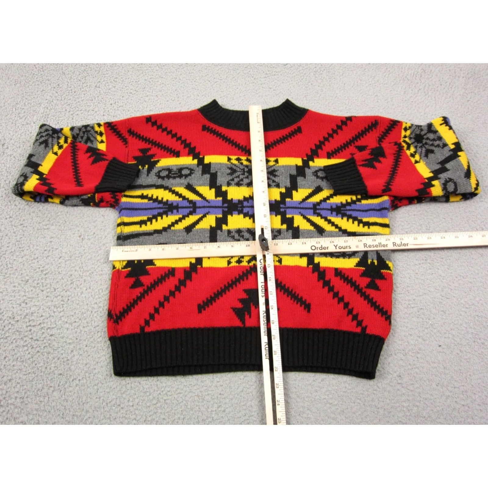 Vintage Vintage Aztec Sweater Mens Small Red Black Reversible 90s Geometric Knit Pullover Crew Neck S- Regular Mens Size US S / EU 44-46 / 1 - 5 Thumbnail