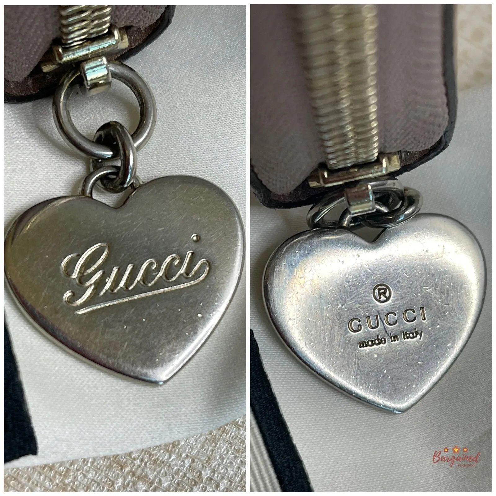 Gucci GUCCI Pink Metallic Microguccissima Zip Around Heart Wallet Size ONE SIZE - 8 Thumbnail