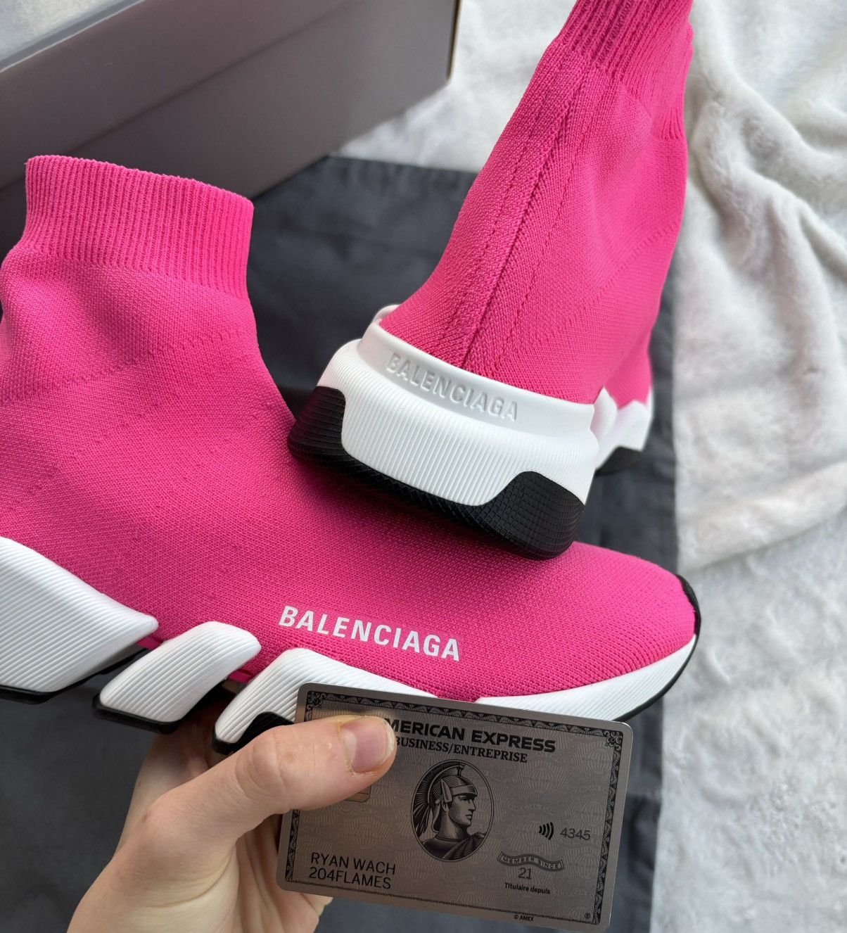 Balenciaga Balenciaga Hot Pink/White Speed Runners Size US 10 / IT 40 - 2 Thumbnail