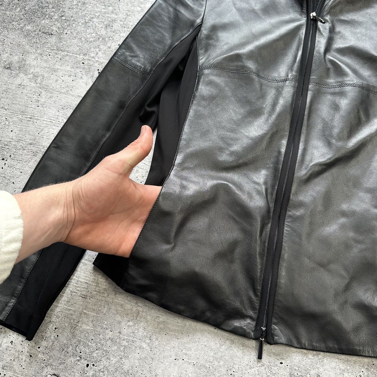 Vintage S Max Mara Leather Soft Combination Viscose Jacket Size L / US 10 / IT 46 - 8 Thumbnail