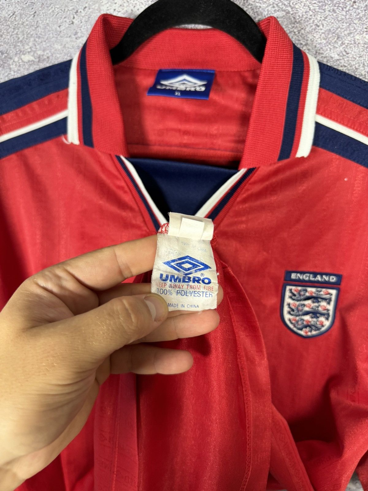 Umbro 90’s England National Team 1992 Umbro Soccer Jersey Size US XL / EU 56 / 4 - 11 Thumbnail