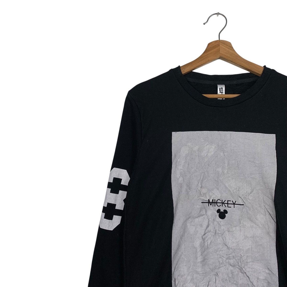 Japanese Brand Mickey Pure Black Crewneck Sweatshirt Size US M / EU 48-50 / 2 - 6 Thumbnail