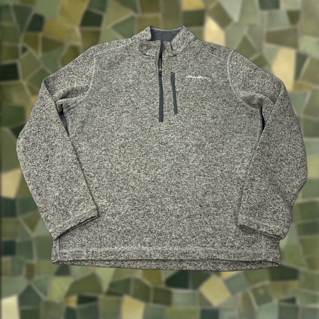 Eddie Bauer VINTAGE Eddie Bauer Sweater Mens Large Gray Quarter Zip Fleece Pullover Chest Pocket Size US L / EU 52-54 / 3 - 1 Thumbnail
