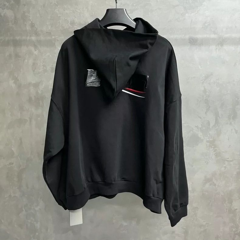 Balenciaga Balenciaga Black Logo print pullover hooded long sleeve sw Size US M / EU 48-50 / 2 - 2 Thumbnail