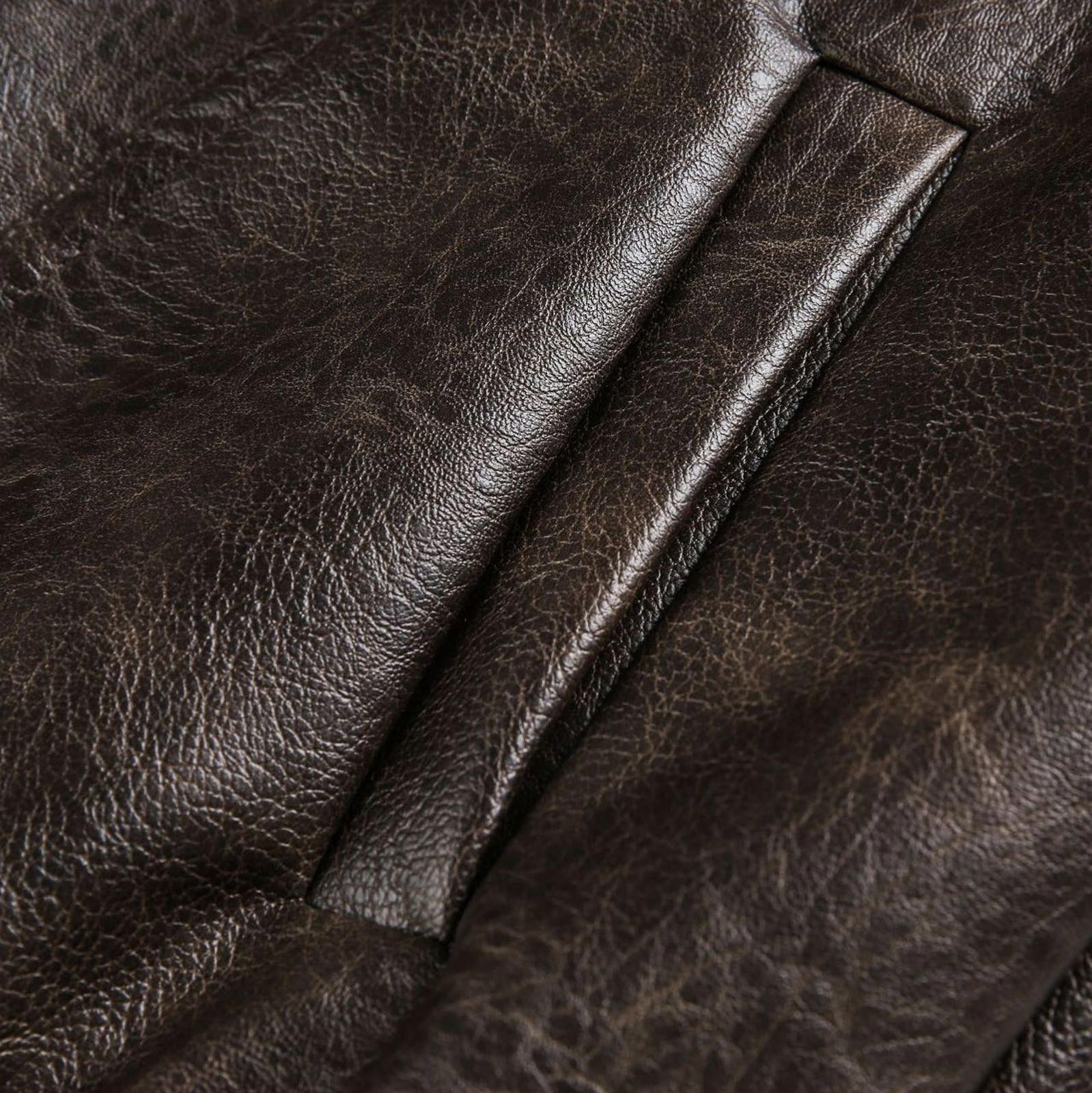 Leather Dark Brown Vintage Leather Bomber Jacket, Zip Front Size US M / EU 48-50 / 2 - 4 Thumbnail