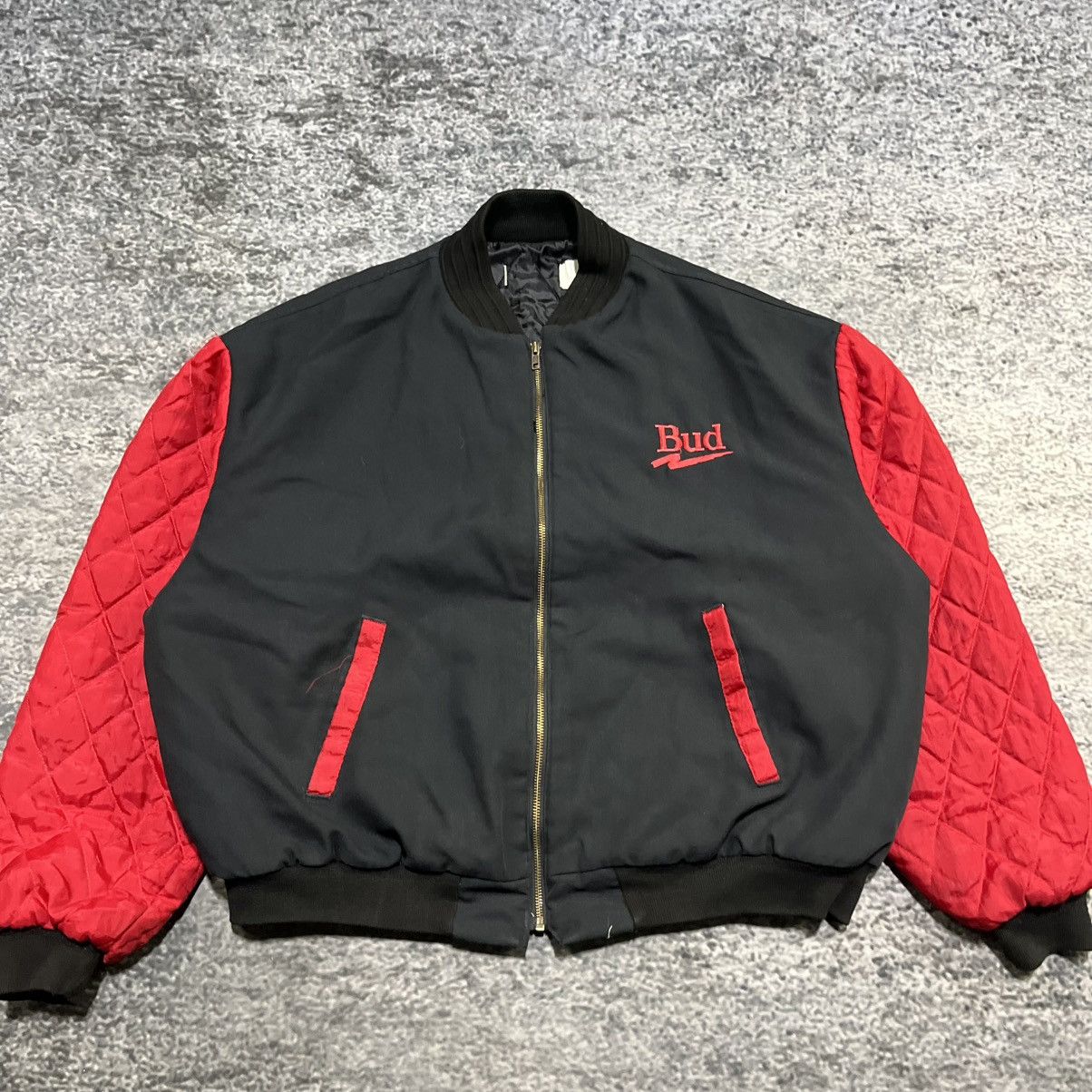 Budweiser VINTAGE 90s BUDWEISER BLACK RED BEER PROMO BOMBER JACKET Size US L / EU 52-54 / 3 - 3 Thumbnail