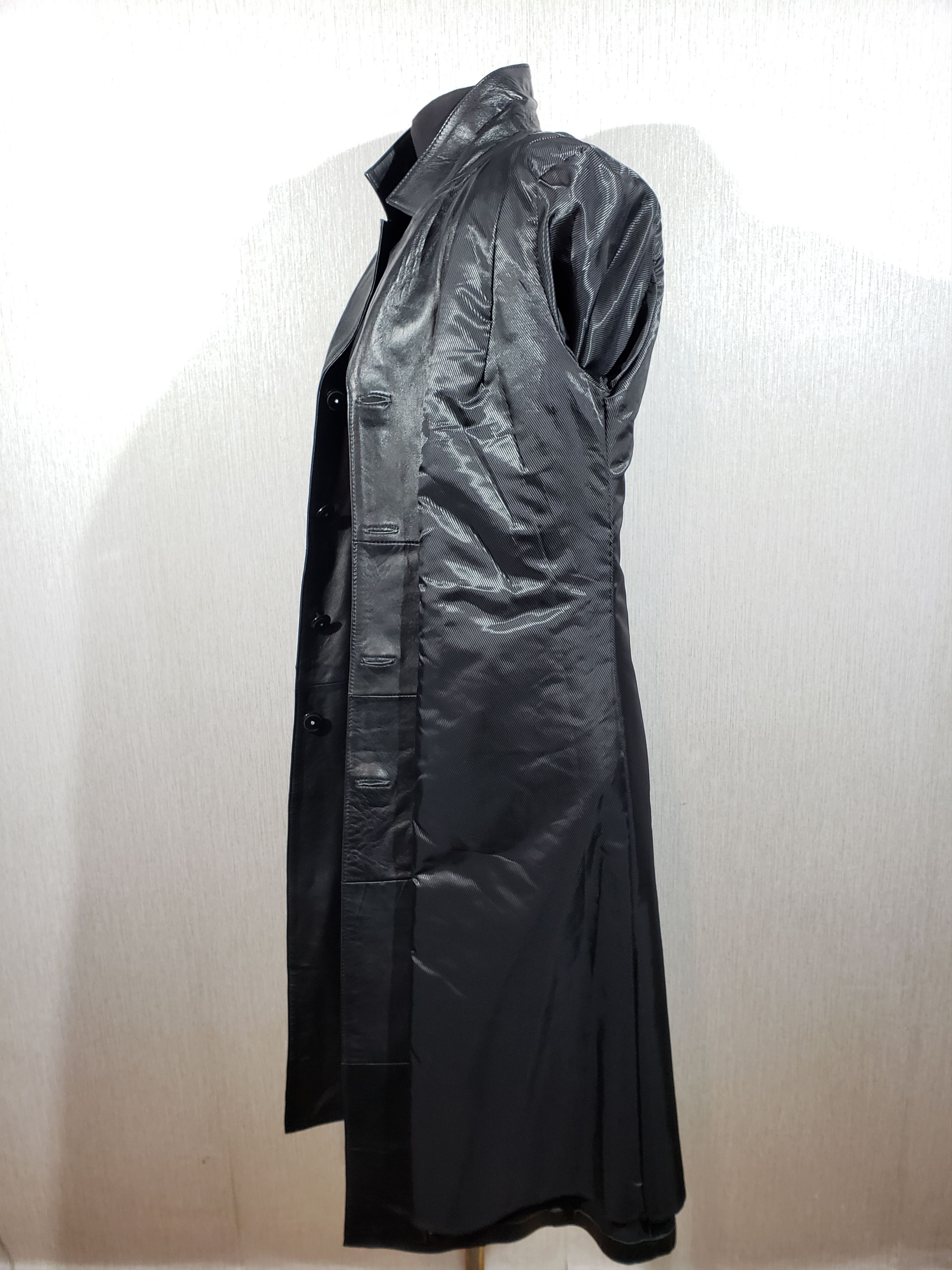 Other Stylish women's long leather jacket. Size L / US 10 / IT 46 - 8 Thumbnail