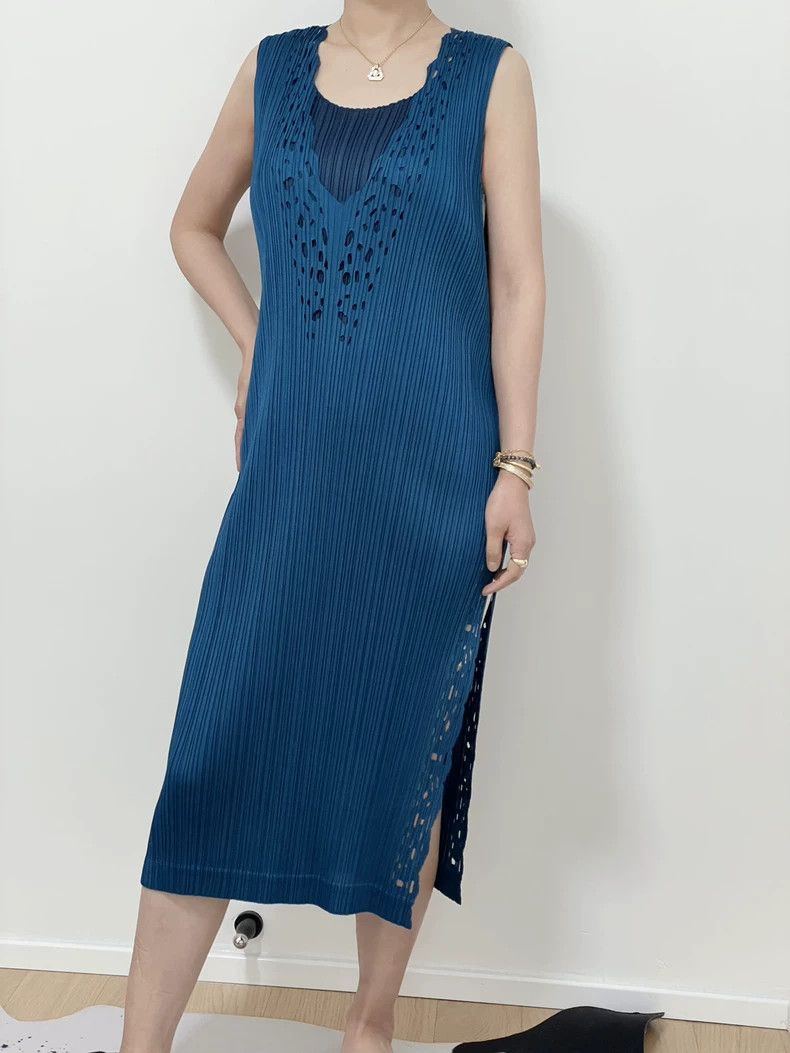 Issey Miyake Issey Miyake size:3 Blue pleated dress Size XS / US 0-2 / IT 36-38 - 3 Thumbnail