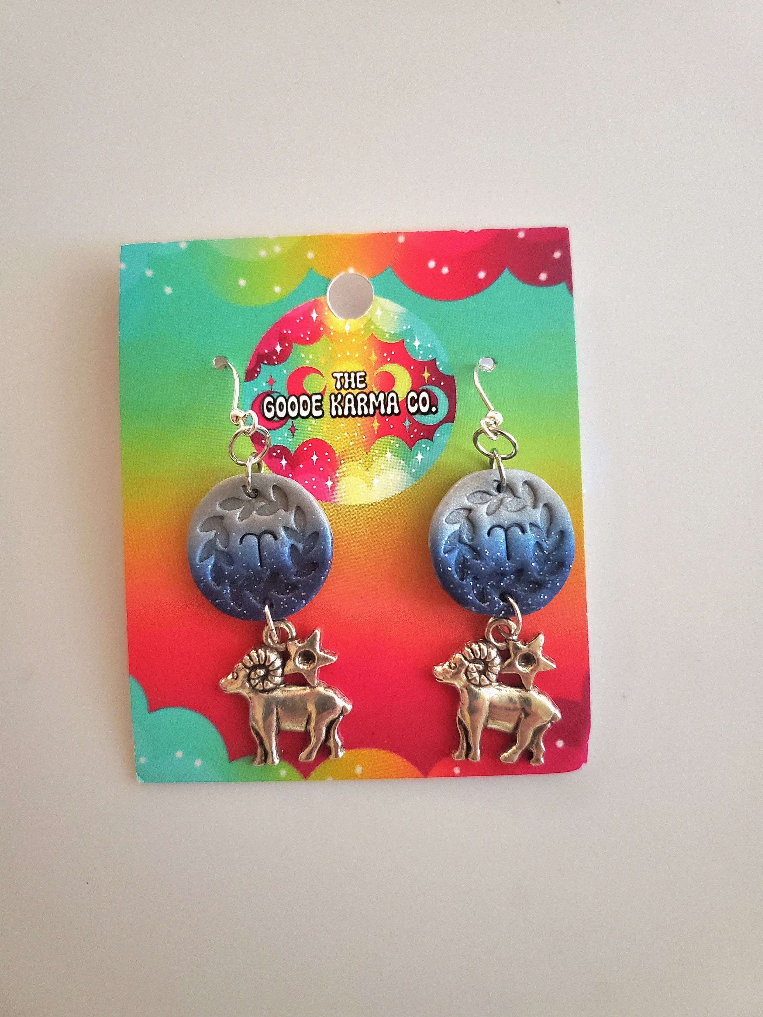 Other *Brand New* Zodiac Aries Ombre Sparkly Dangle Earrings Size ONE SIZE - 1 Thumbnail
