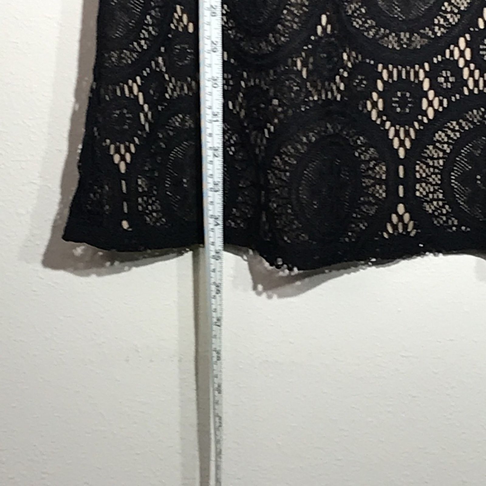 Other Tacera Black Lace Eyelet Dress Small Nude Lined Sheath Dress Size S / US 4 / IT 40 - 3 Thumbnail