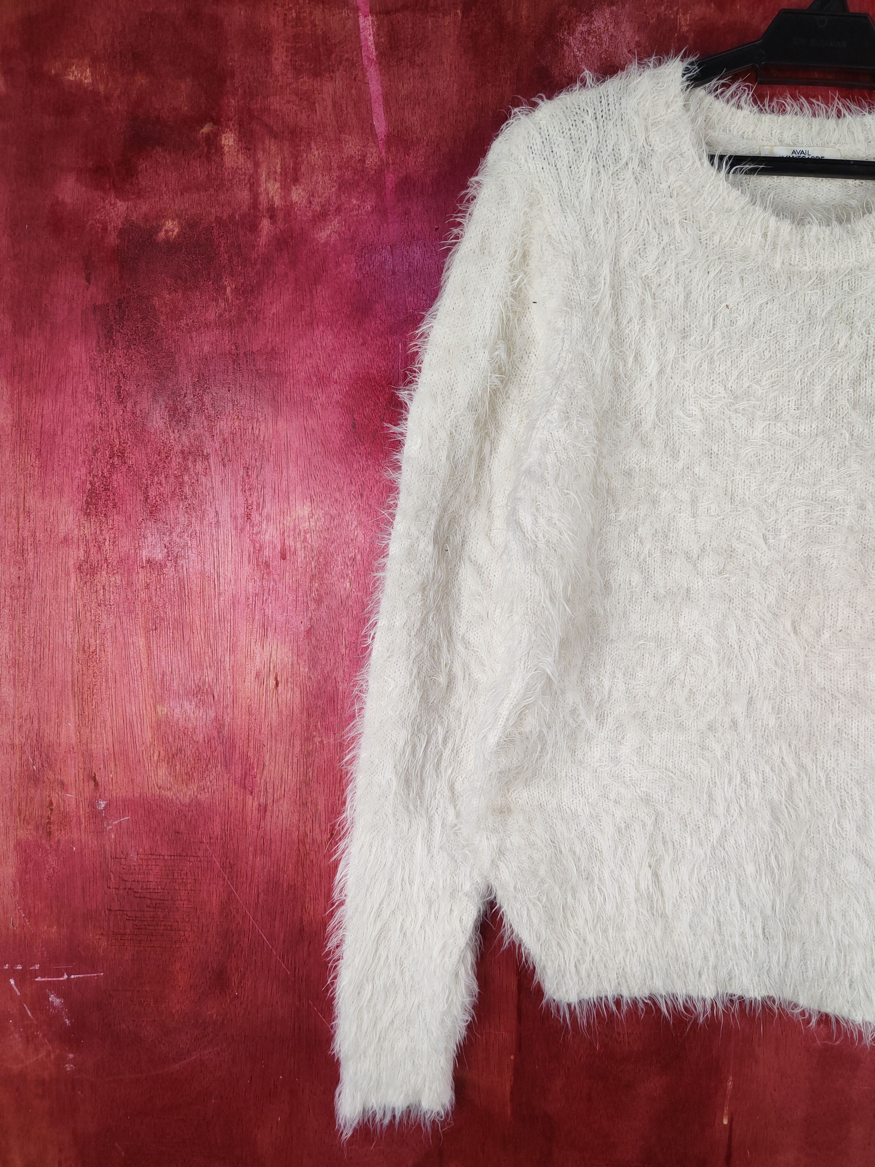 Japanese Brand Avai Avantgarde Cream Shag Shaggy Fur Mohair Knitwear #S2105 Size M / US 6-8 / IT 42-44 - 3 Thumbnail