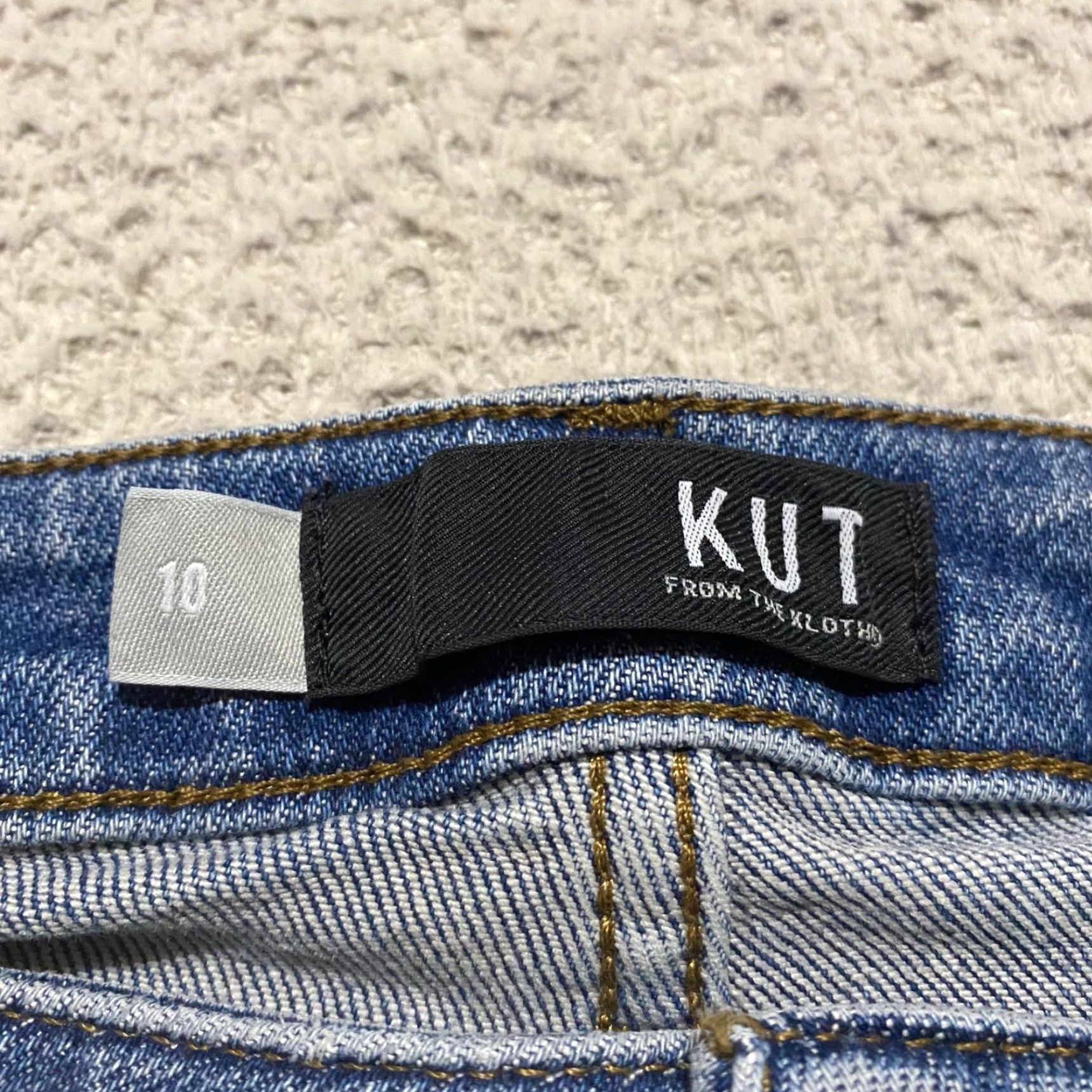 Vintage Kut From The Kloth Womens 10 Jeans Chrissie Slim Straight Distressed Blue 5-Pocket Size 32" / US 10 / IT 46 - 3 Thumbnail