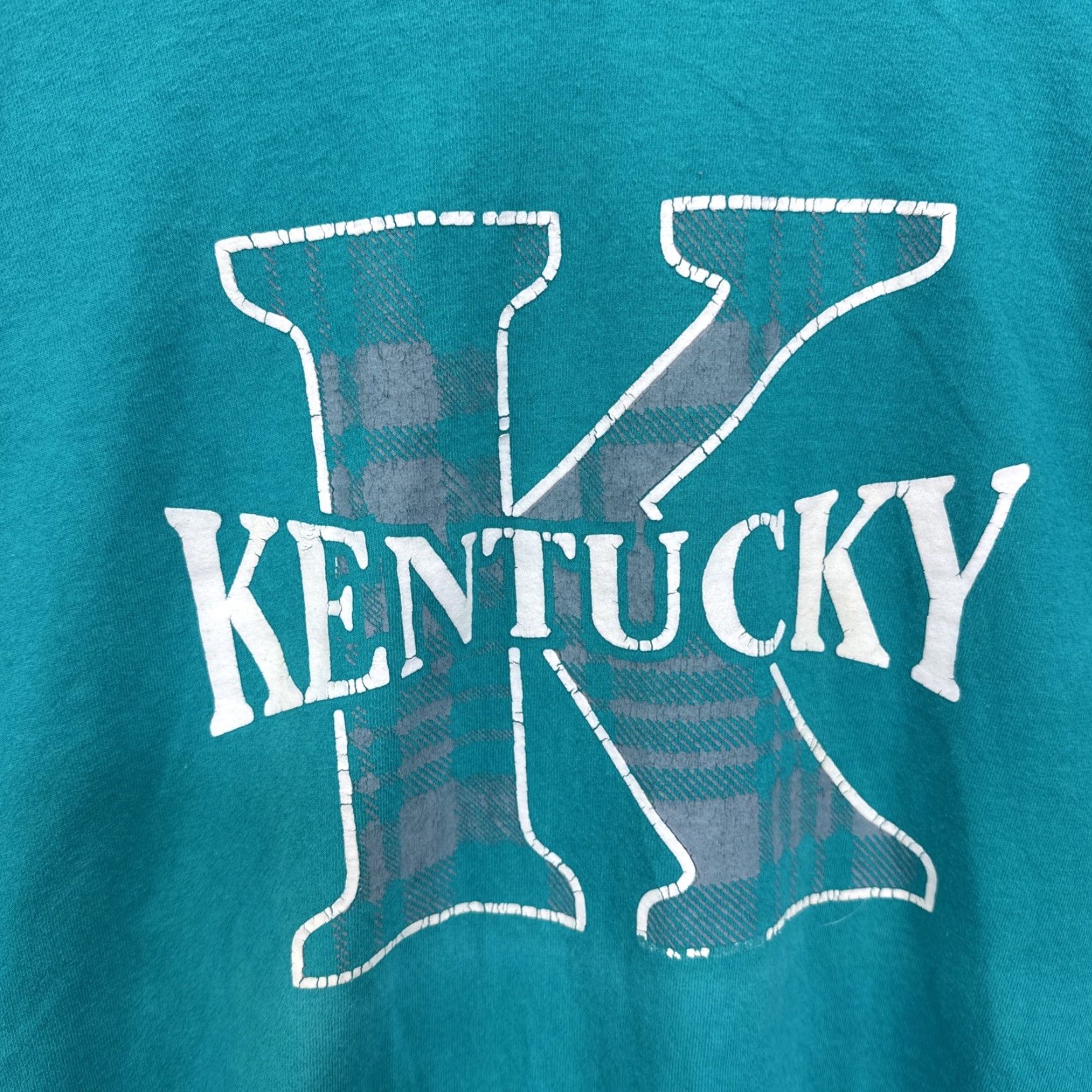 Vintage VINTAGE Kentucky T Shirt XL Teal USA Single Stitch Crew Neck Short Sleeve Logo 90s 80s Sports University City Mens Size US XL / EU 56 / 4 - 7 Thumbnail