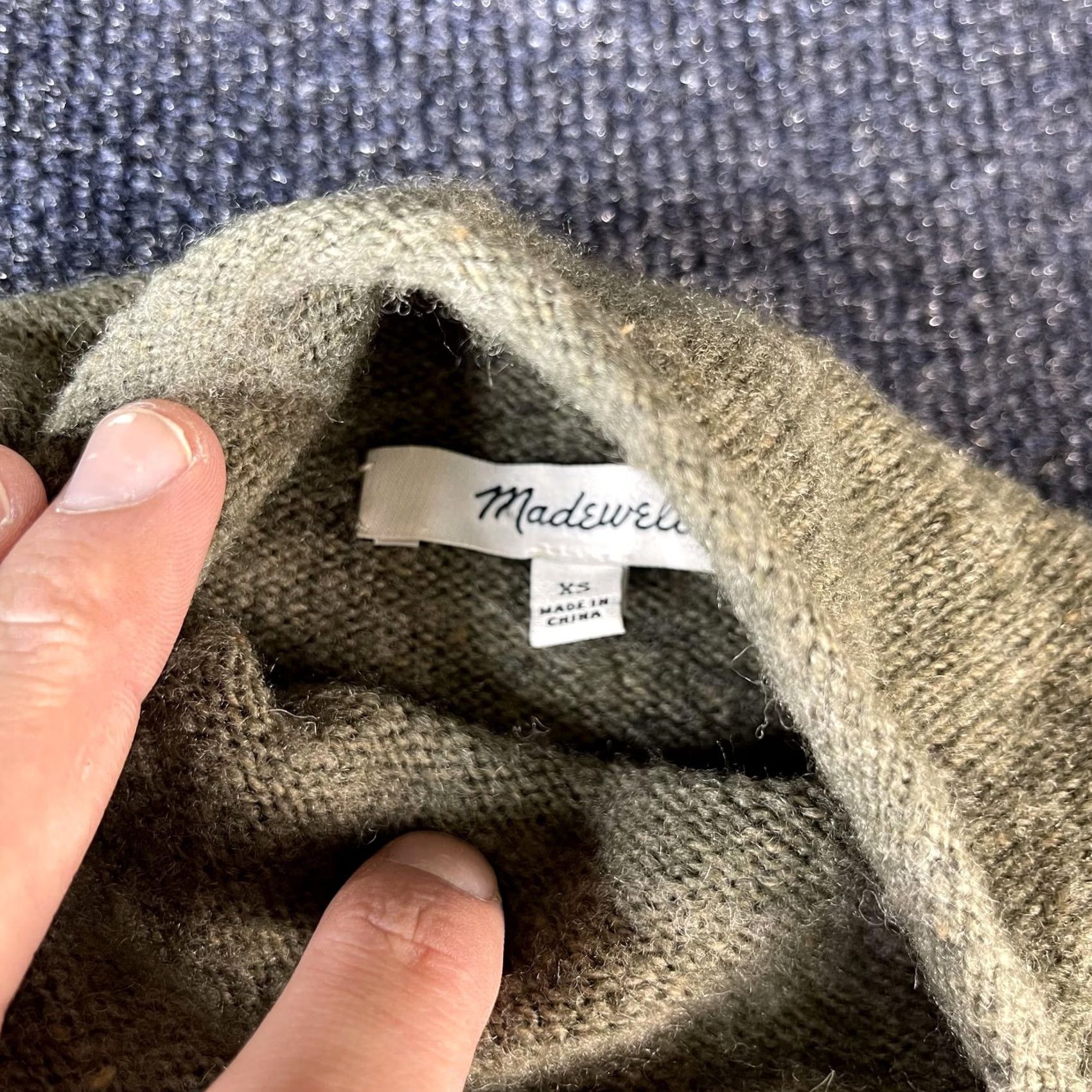 Madewell Madewell Sweater Womens XS Green Long Sleeve Mock Neck Ribbed Knit Pullover Size XS / US 0-2 / IT 36-38 - 2 Thumbnail