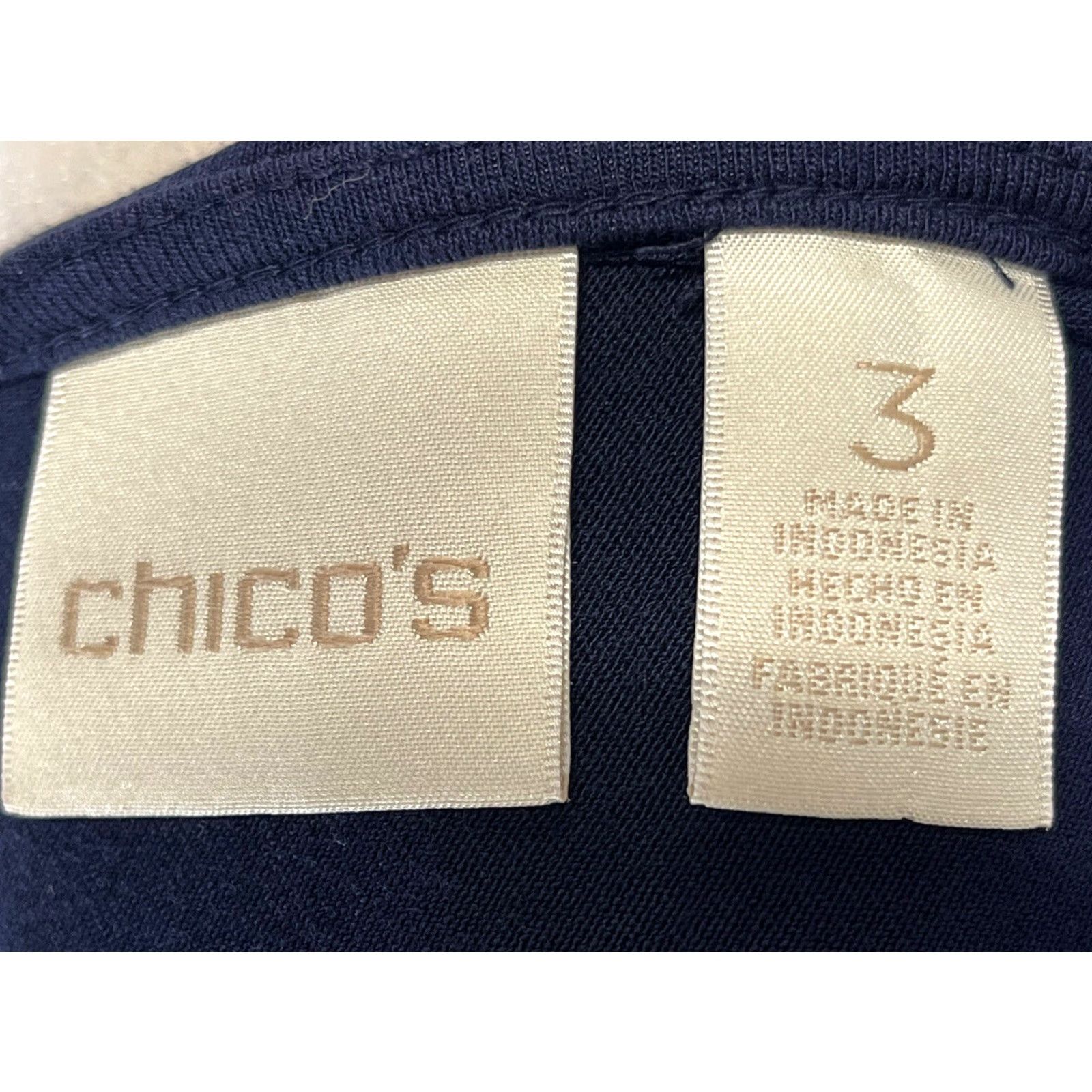 Vintage Chico's Studded Tunic Top Navy Blue Women's Casual Shirt Size 3 Size XS / US 0-2 / IT 36-38 - 6 Thumbnail