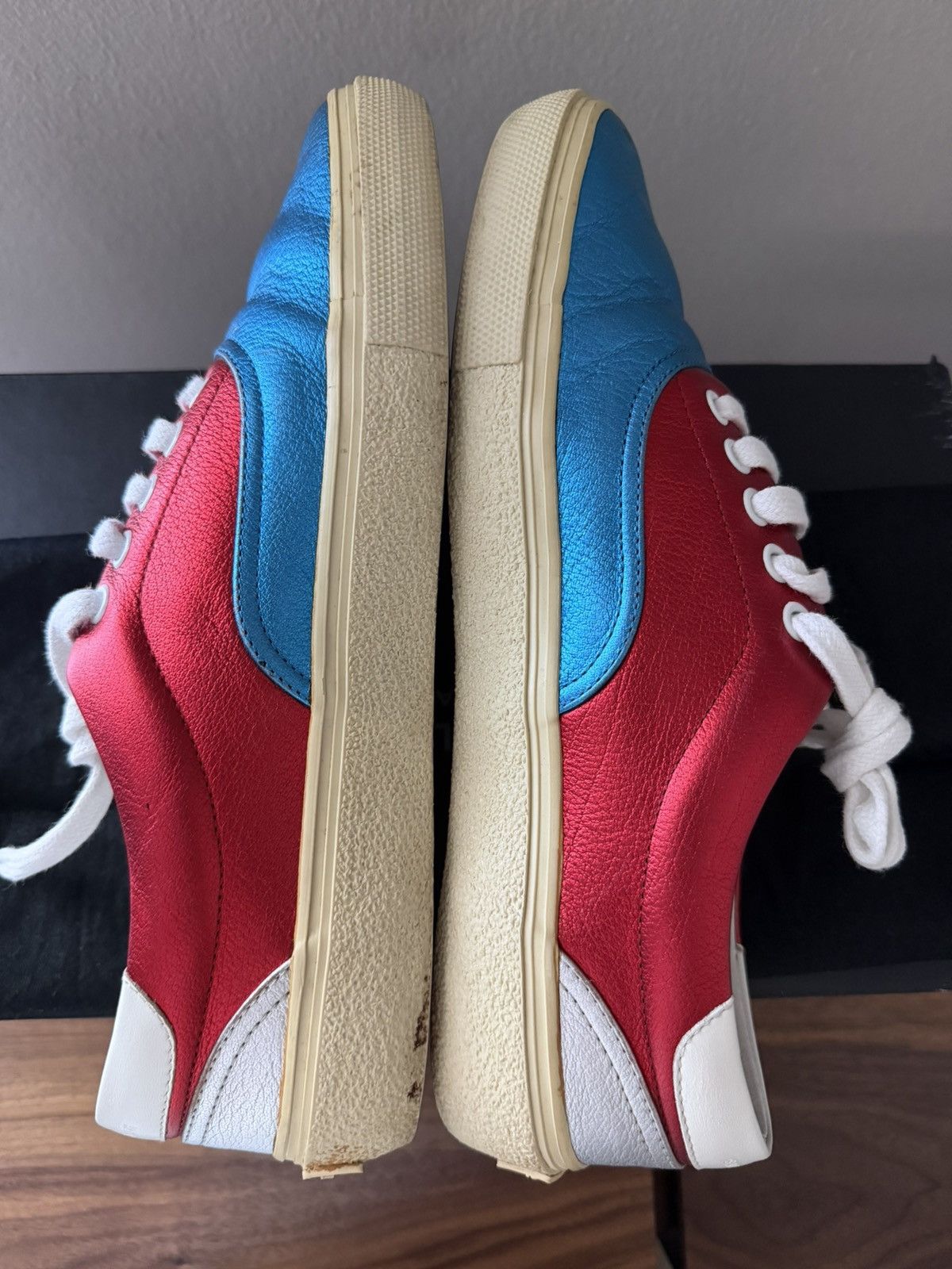 Saint Laurent Paris SAINT LAURENT PARIS - SKATE SNEAKERS RED/BLUE/SILVER Size US 8 / EU 41 - 6 Thumbnail