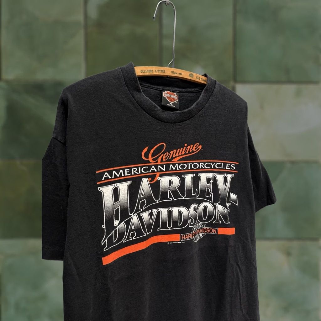 Harley Davidson VINTAGE Harley-Davidson T-Shirt Black XL Men 90s Motorcycle Tee Shirt Mens XL Black Harley-Davidson Shirt Size US XL / EU 56 / 4 - 1 Thumbnail