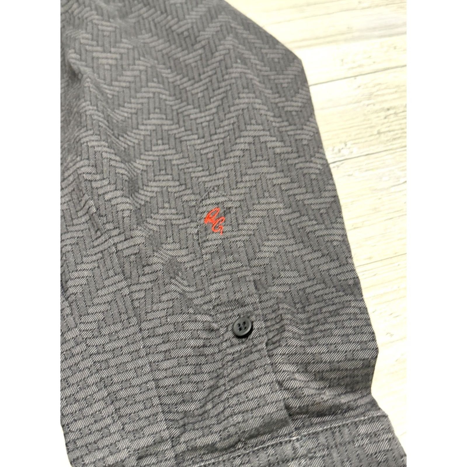 Robert Graham Robert Graham Shirt Mens XL Gray Geometric Castle Contrast Cuff Button Up Size US XL / EU 56 / 4 - 5 Thumbnail