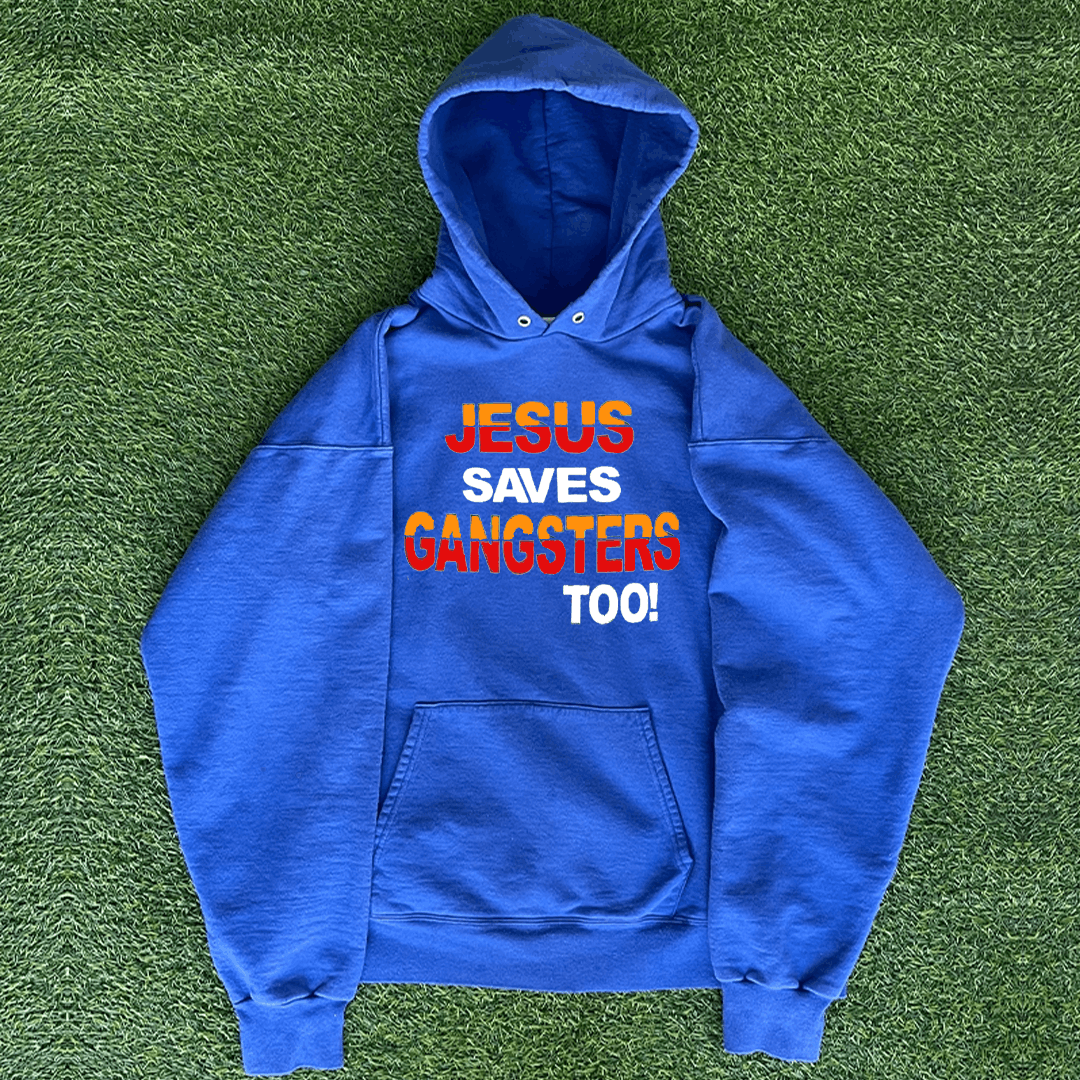 Vintage JESUS SAVES GANGSTAS HOODIE Size US L / EU 52-54 / 3 - 1 Preview