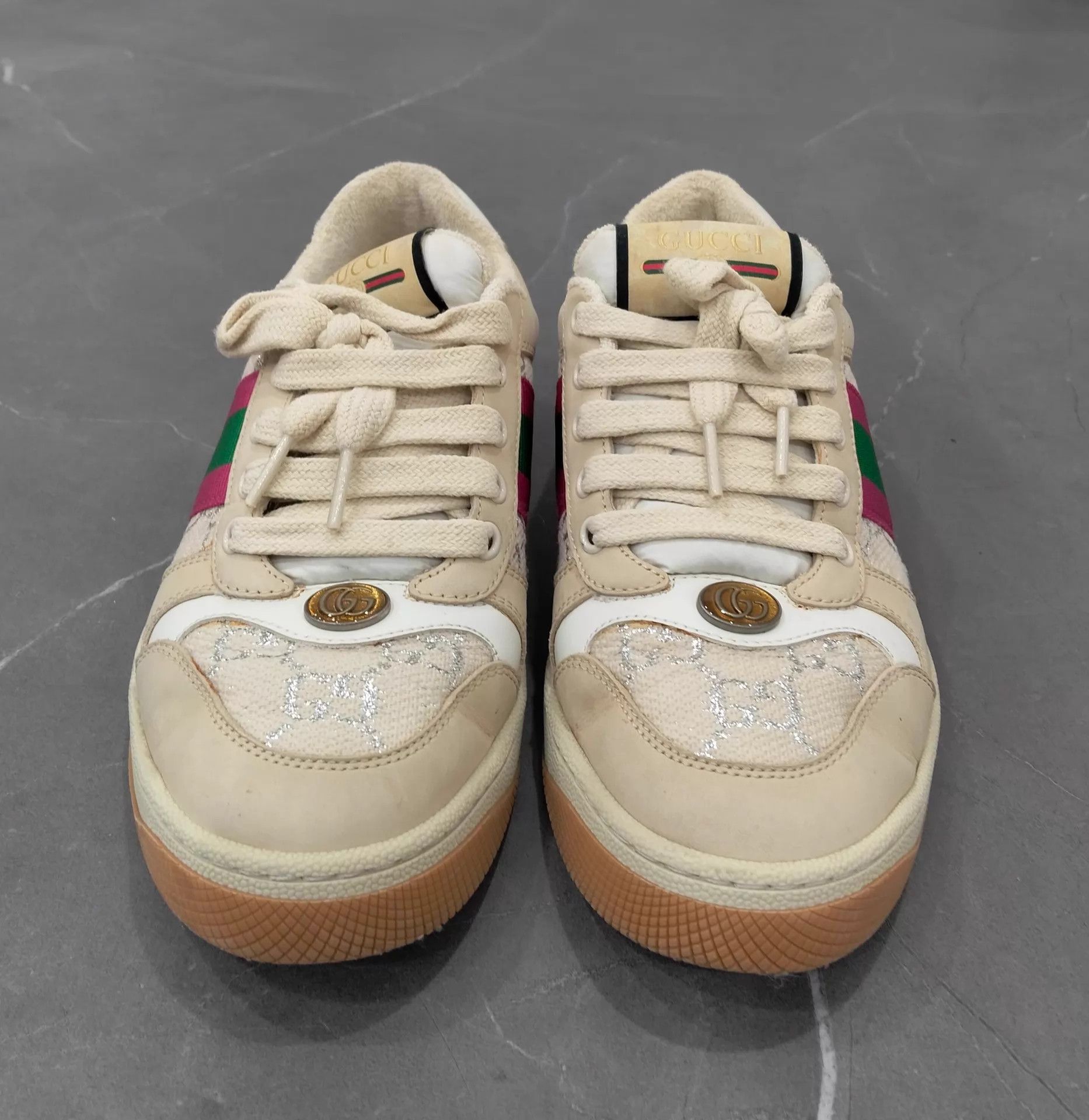 Gucci GUCCI Beige Distressed Sneakers 37 Size US 7 / IT 37 - 4 Thumbnail