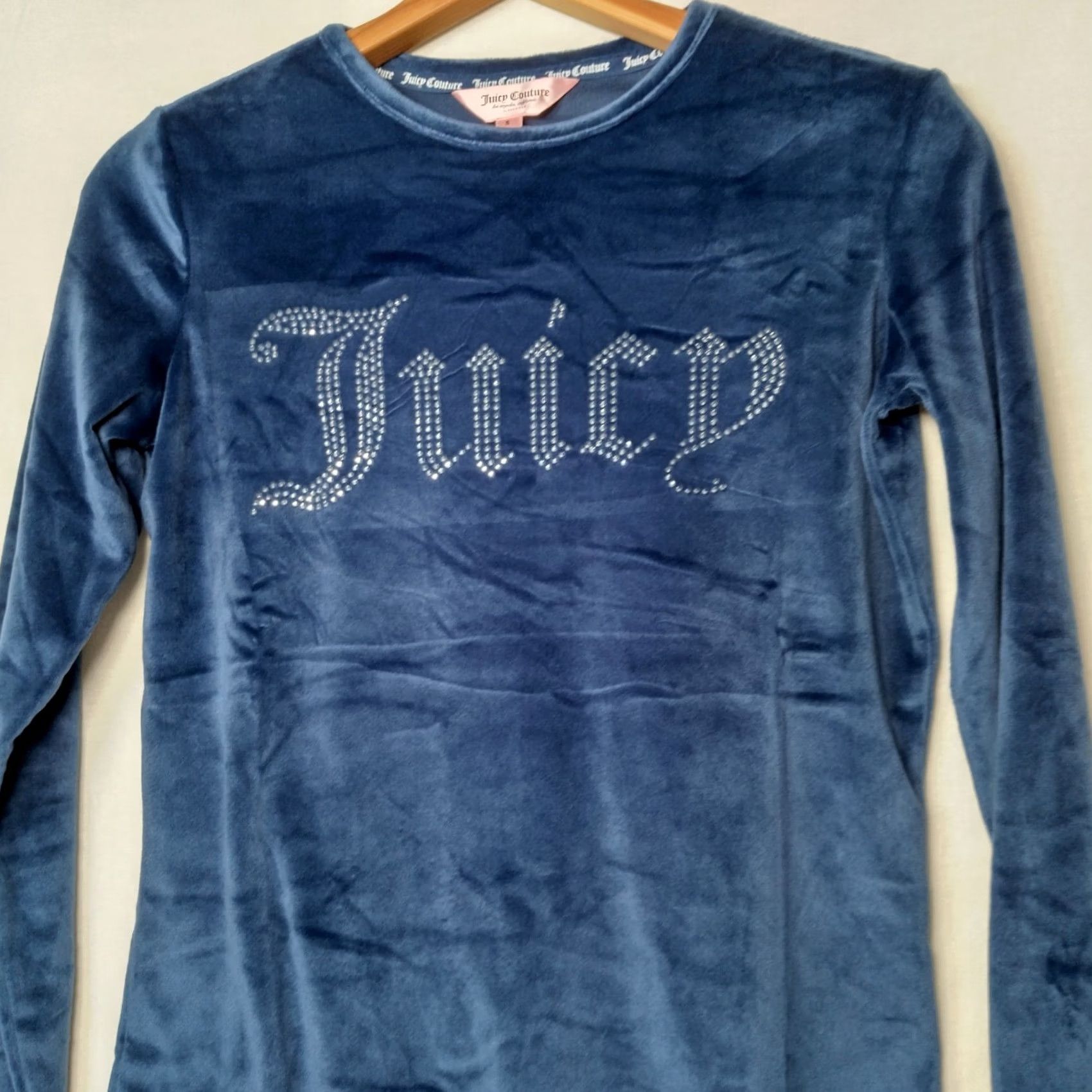 Juicy Couture Juicy Couture Sleepwear Shirt Small Blue Velour Rhinestone Bling Long Sleeve Y2K Womens Pajama Top Size S / US 4 / IT 40 - 7 Thumbnail