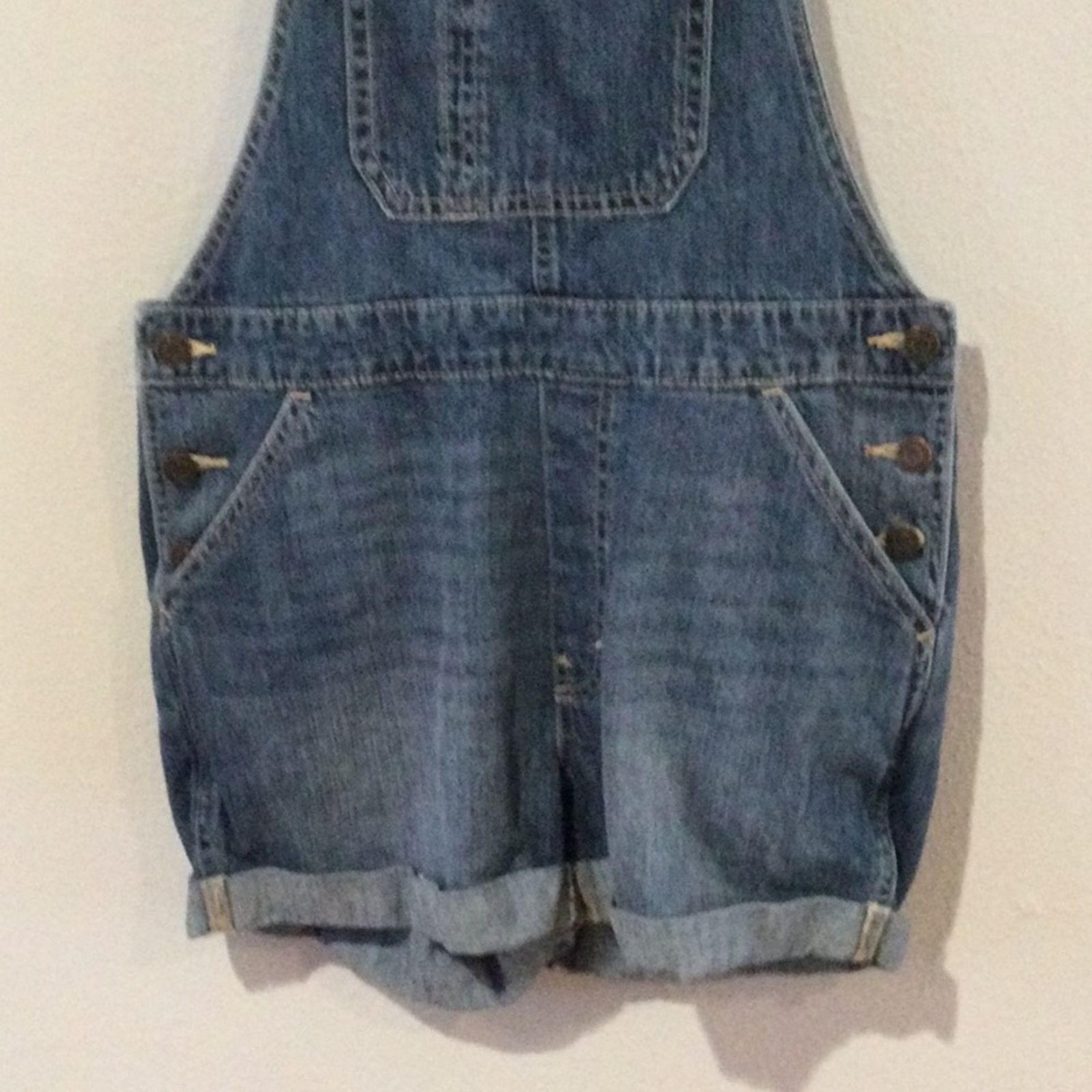 Gap Gap Denim Bib Adjustable Strap Button Side Overalls Size 2 Size 27" / US 4 / IT 40 - 3 Thumbnail