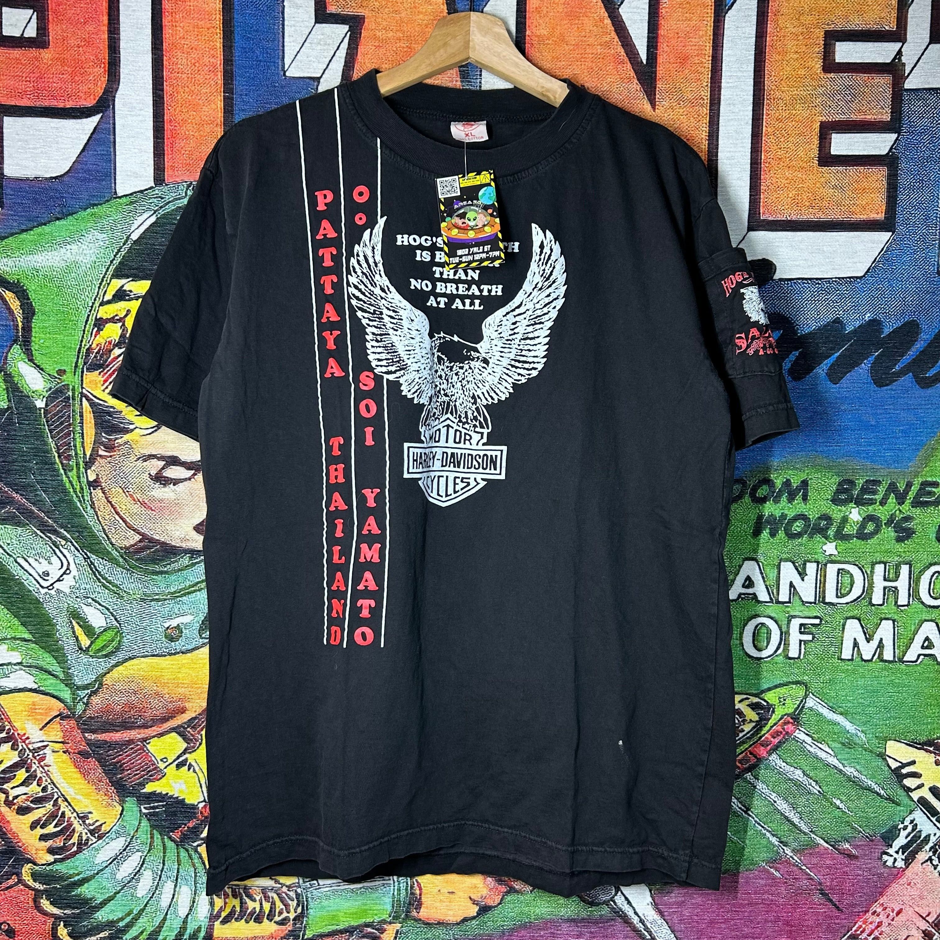 Harley Davidson Vintage 90s Harley Davidson Thailand Puff Print Tee Size L Size US L / EU 52-54 / 3 - 1 Thumbnail