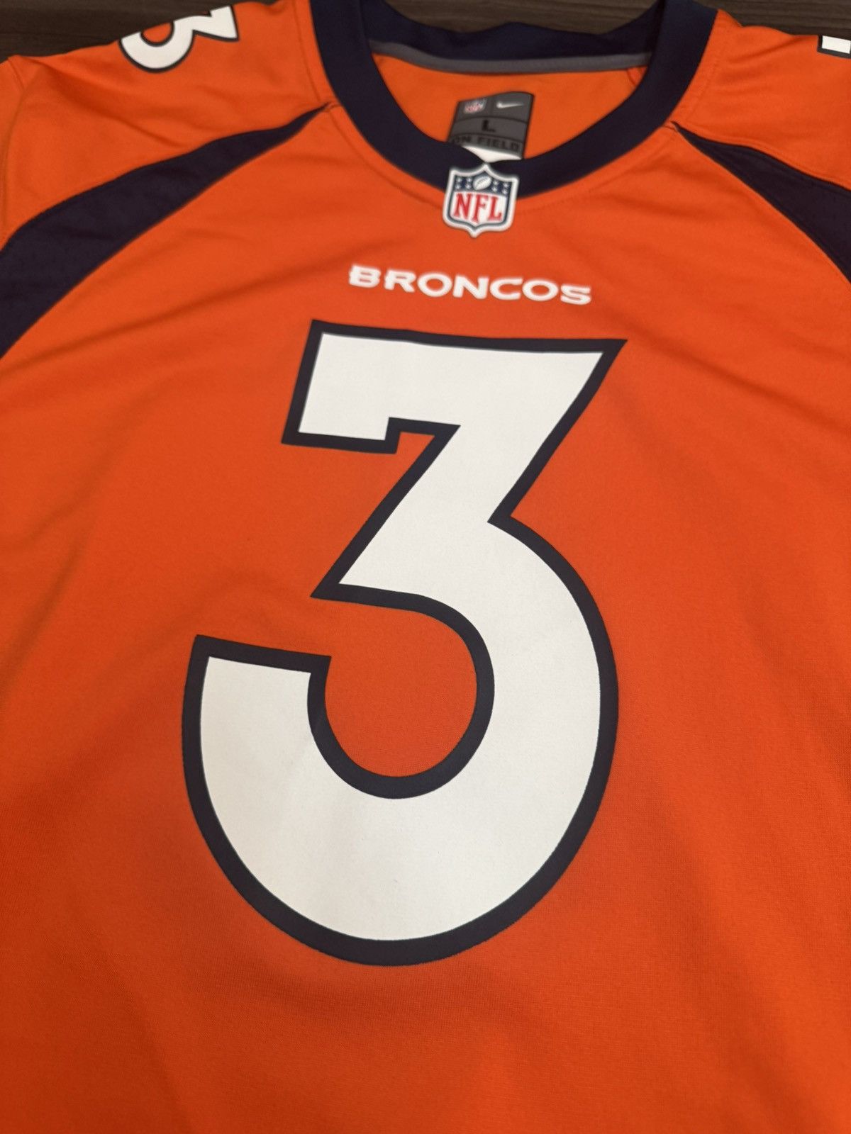 Nike Denver Broncos Russell Wilson #3 NFL On Field Home Jersey Size US L / EU 52-54 / 3 - 4 Thumbnail