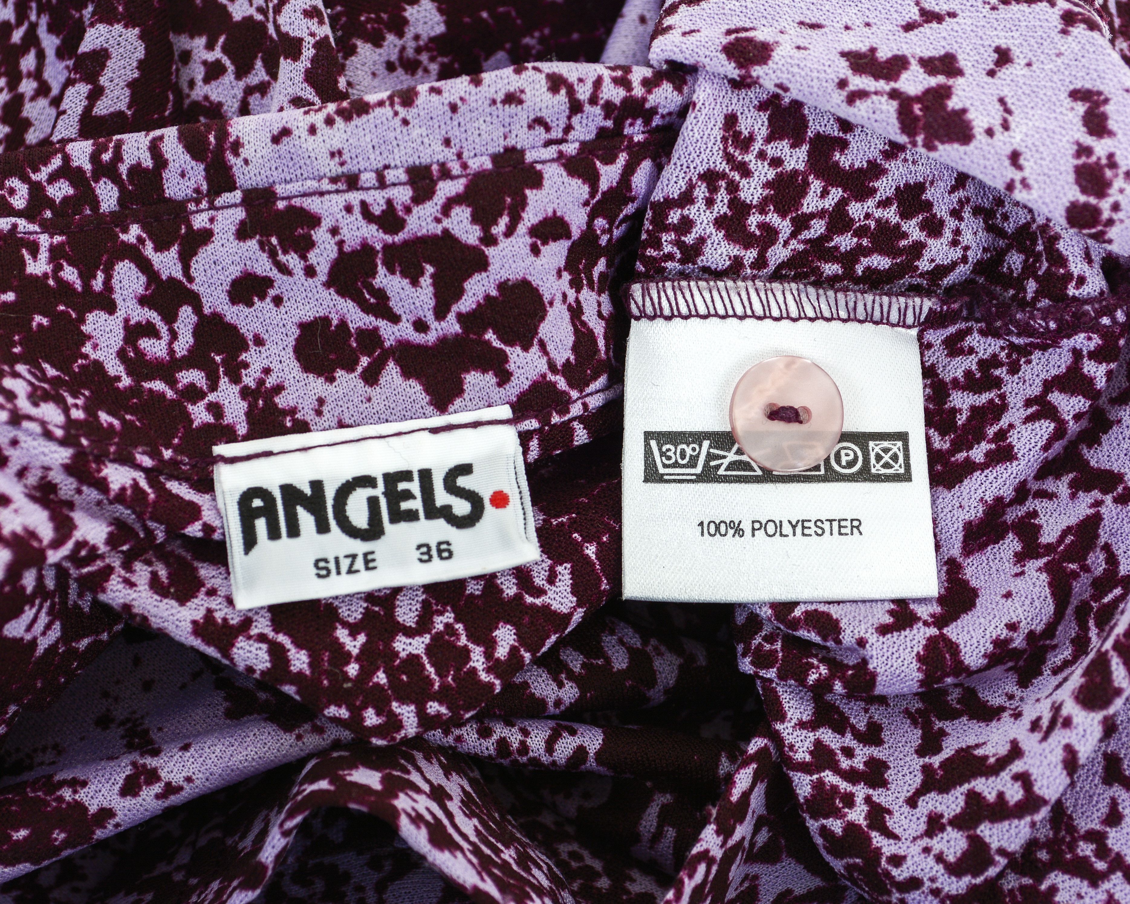 Other × Vintage Angels Patterned Blouse Collared Boho Shirt Button Up Top Size S / US 4 / IT 40 - 6 Thumbnail