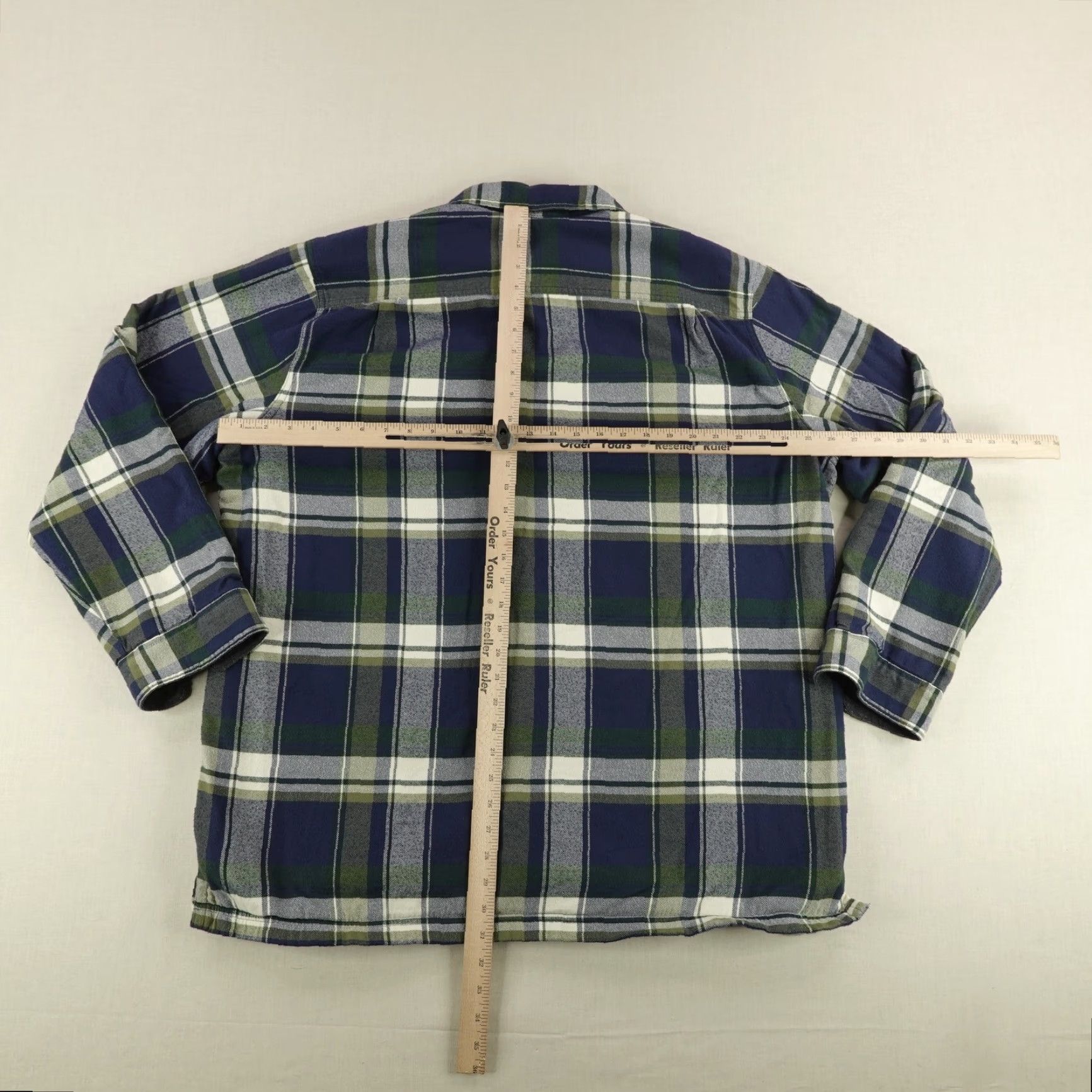 Vintage L.L. Bean Jacket Mens XL Blue Green Plaid Flannel Shacket 3-in-1 Insulated Lined Cotton Polyester Pockets Button Front Casual Workwear Travel Mens Size US XL / EU 56 / 4 - 6 Thumbnail
