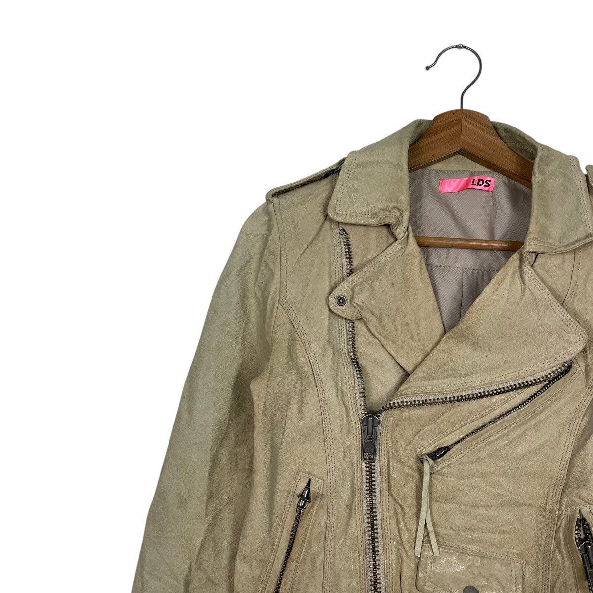 Japanese Brand Japanese Brand LDS Double Colar Biker Leather Jacket Size XS / US 0-2 / IT 36-38 - 6 Thumbnail
