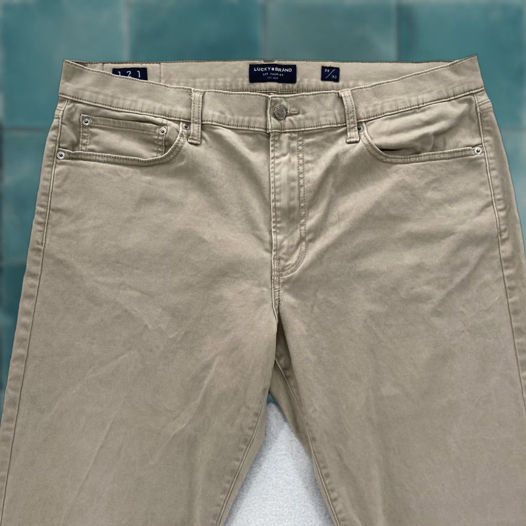 Lucky Brand Lucky Brand 121 Slim Pants Mens 38x30 Brown Stretch Fabric Straight 5-Pocket Size US 38 / EU 54 - 1 Thumbnail