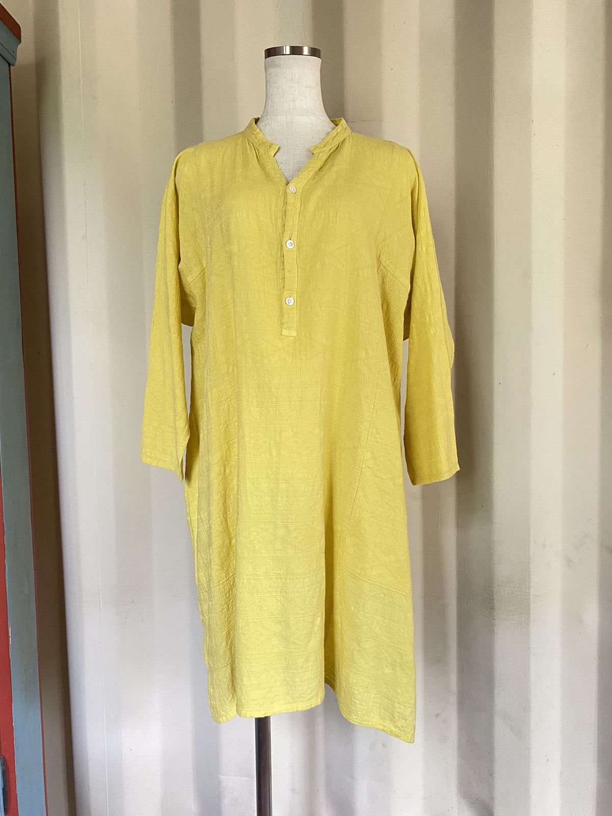Issey Miyake Plantation Yellow Dress Size M / US 6-8 / IT 42-44 - 2 Thumbnail