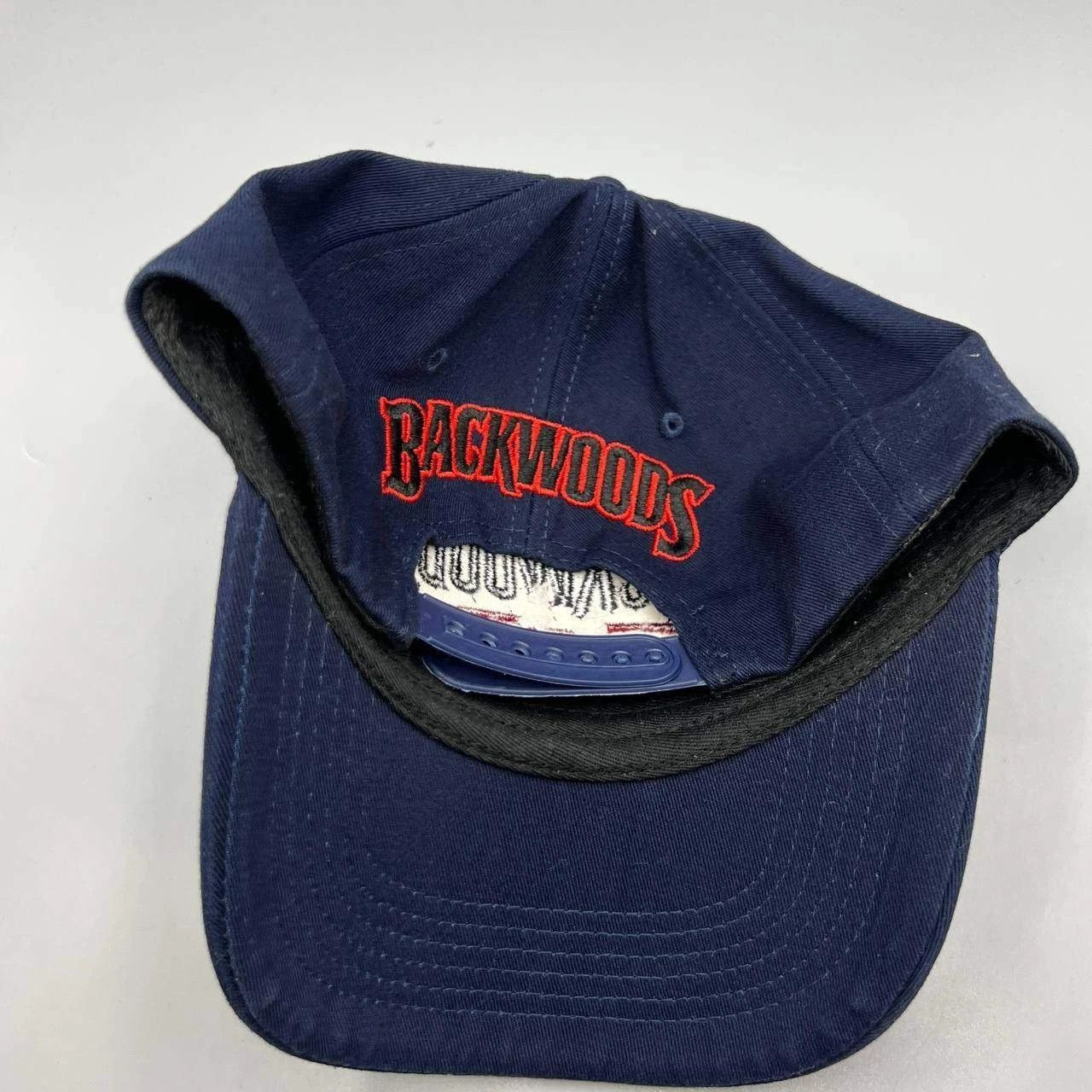 The Unbranded Brand Backwoods Hat Men Navy Blue Red Embroidered Snap Back Cap Size ONE SIZE - 4 Thumbnail