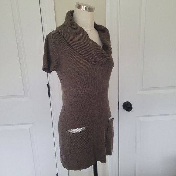I.N.C Ribbed Short-Sleeve Pocketed Cowl Neck Tunic Size XL / US 12-14 / IT 48-50 - 5 Thumbnail