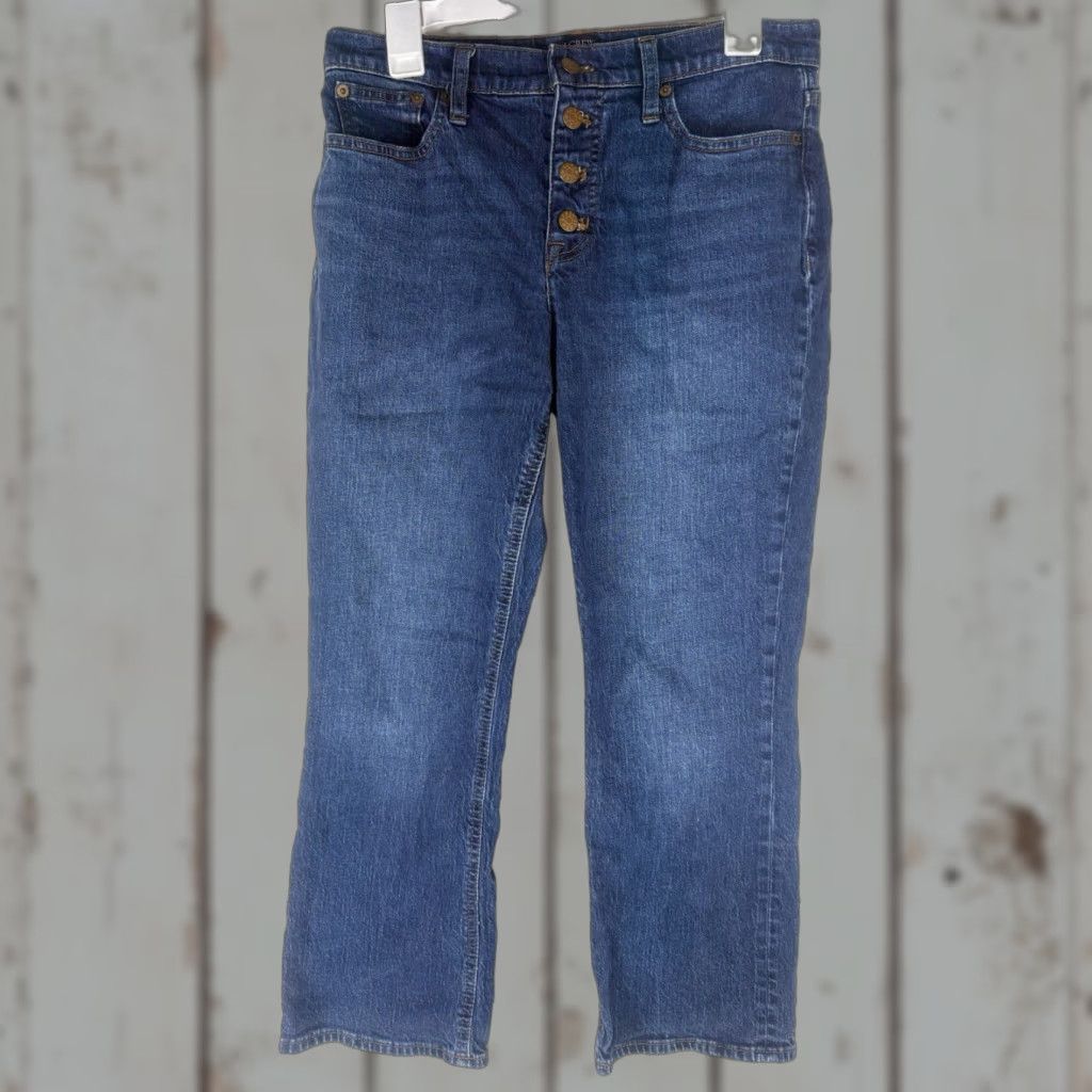 J.Crew VINTAGE J.CREW Skinny Jeans Womens Size 29 Dark Wash Crop Mid-Rise Button Fly 90s Size 29" - 1 Thumbnail