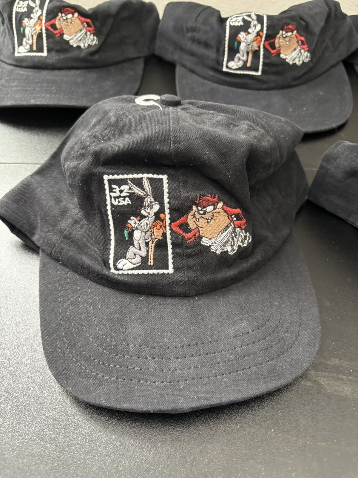 Warner Bros [ Lot of 5] 90s Bugs Bunny Tasmanian Devil Stamp Caps Size ONE SIZE - 2 Thumbnail