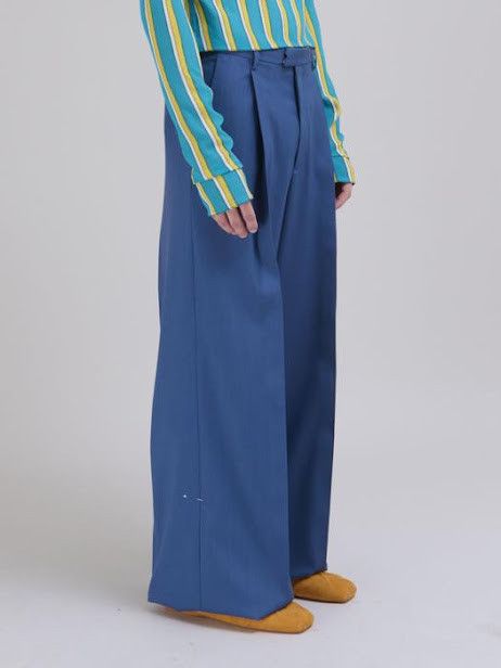 Marni oc11z0525 Tuck Pleated Pants in Blue Size US 34 / EU 50 - 1 Preview