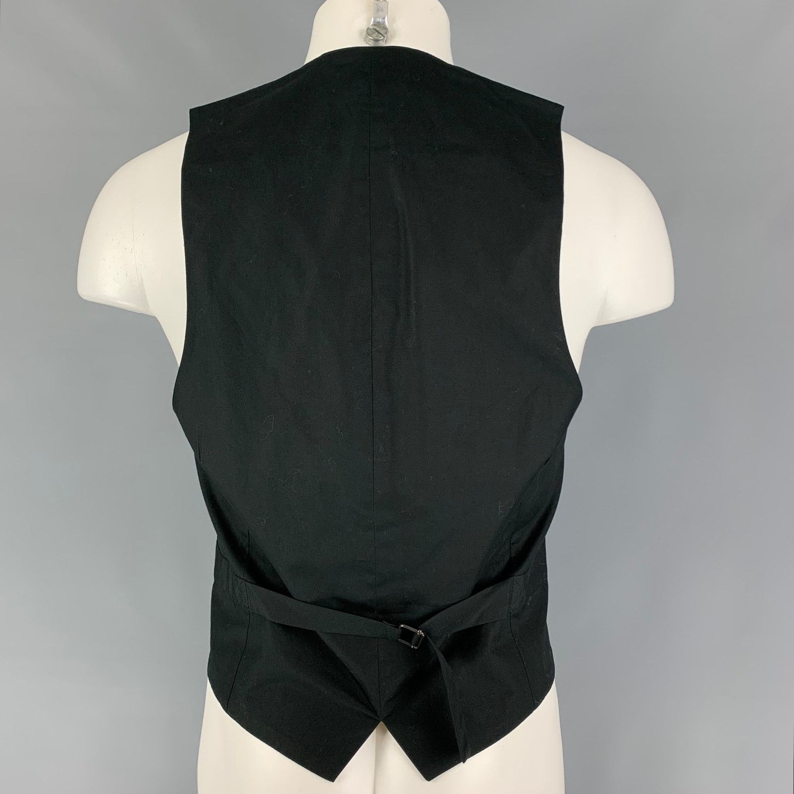 Other SPENCER HART Size 36 Black Textured Cotton Shawl Collar Vest Size 36R - 3 Thumbnail