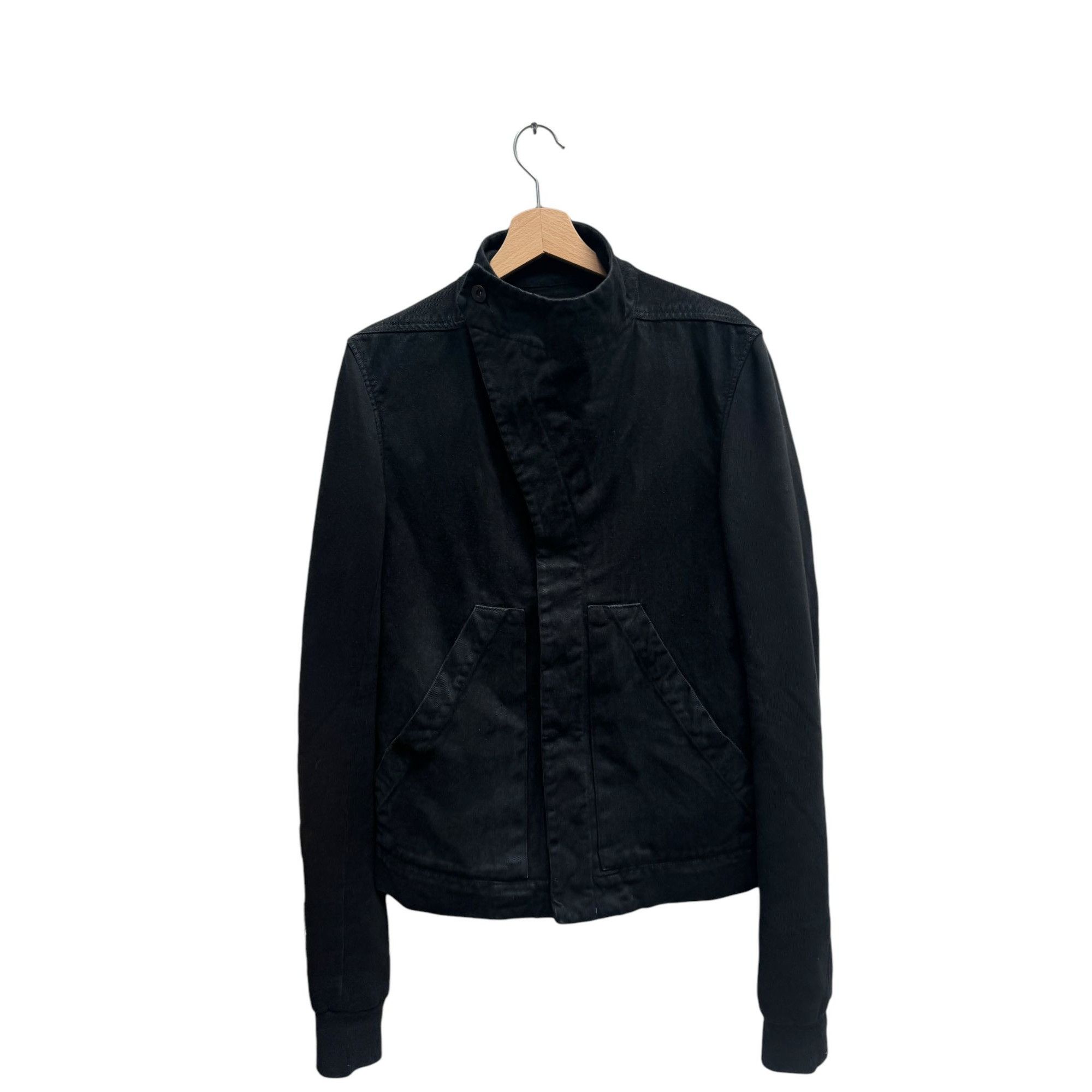 Image of Rick Owens Black Cotton Prisoner Jacket, Men's (Size Small)