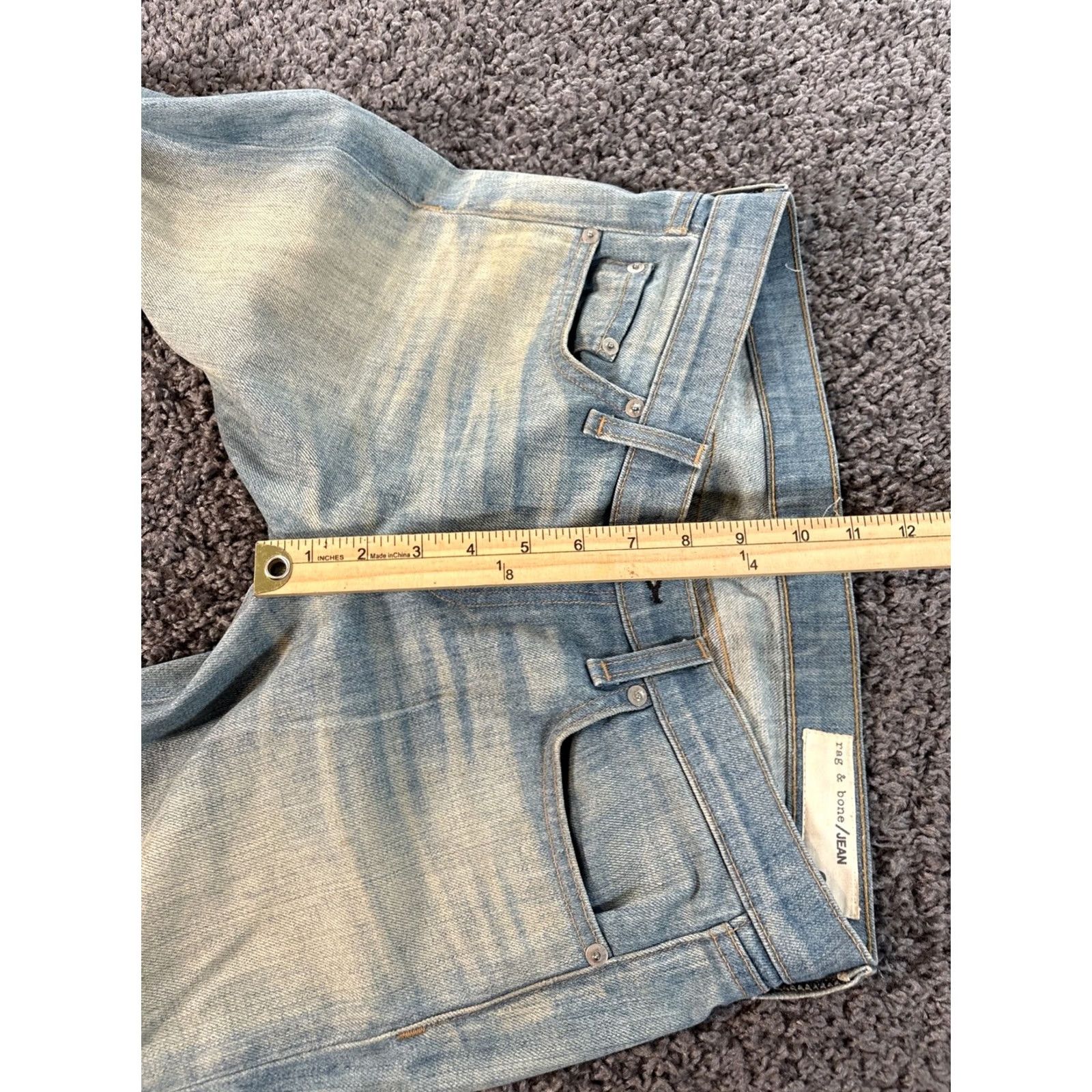 Rag & Bone Rag & Bone Jeans Women’s 30x30 Blue Denim Light Wash Distressed Low Rise Slim 5-Pocket Inseam 30 in Country USA Size 30" / US 8 / IT 44 - 5 Thumbnail