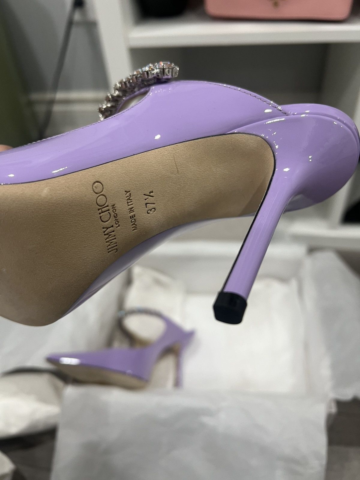 Jimmy Choo Jimmy Choo Bing 100mm crystal-embellished mules Size US 7.5 / IT 37.5 - 5 Thumbnail