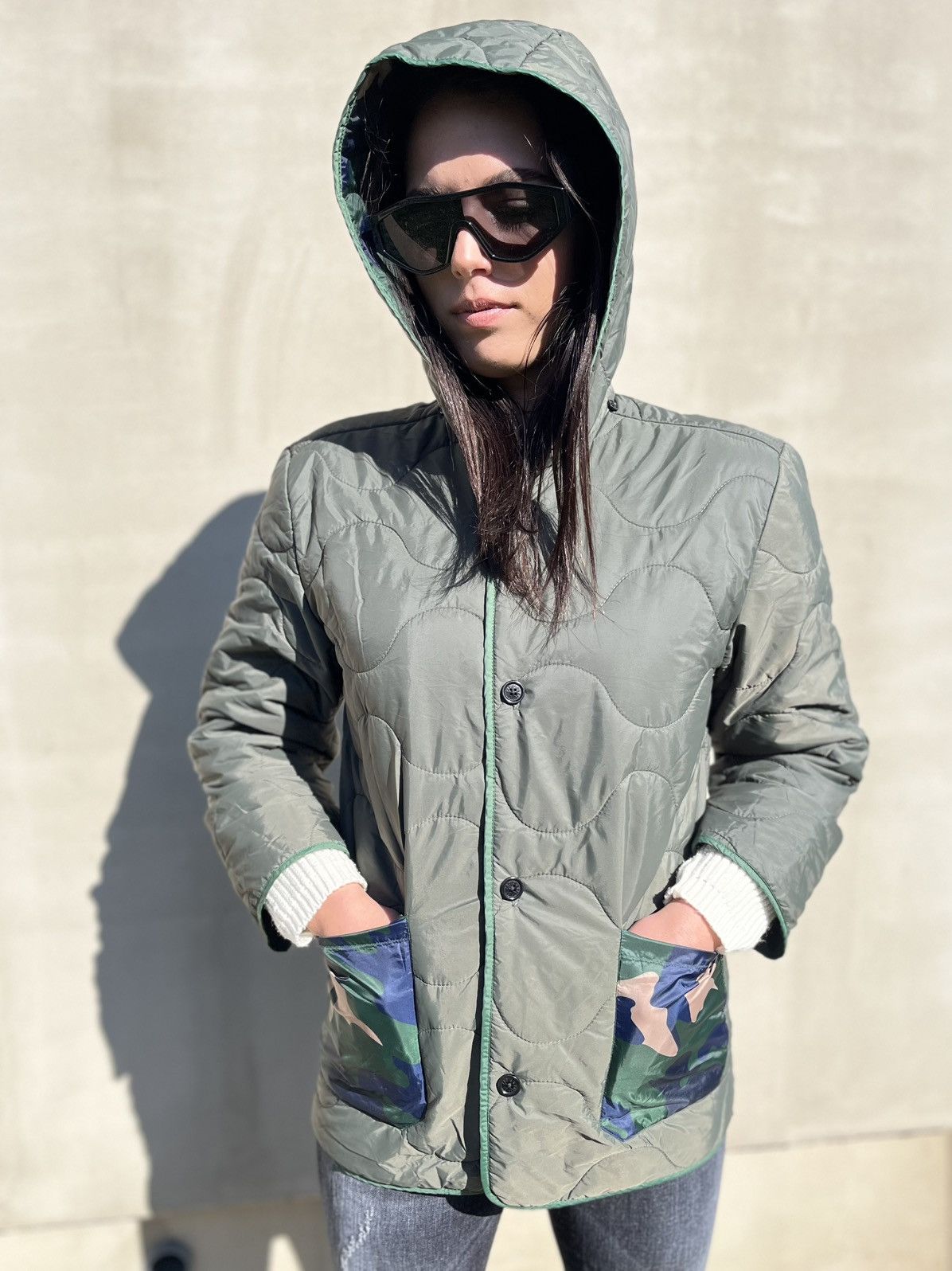 Zadig & Voltaire Zadig & Voltaire Blaka Quilted Jacket Women S Olive Hooded Size S / US 4 / IT 40 - 5 Thumbnail